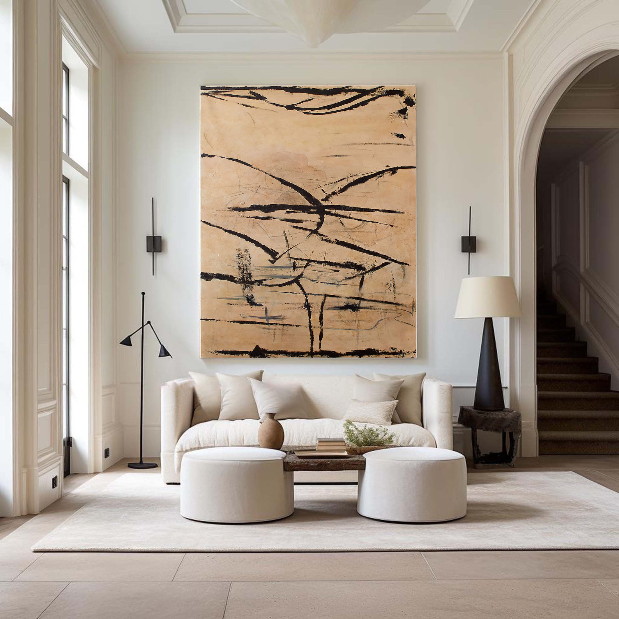 Earth Tones Minimalist Line Wall Art, Modern Minimalist Style #BGA 041