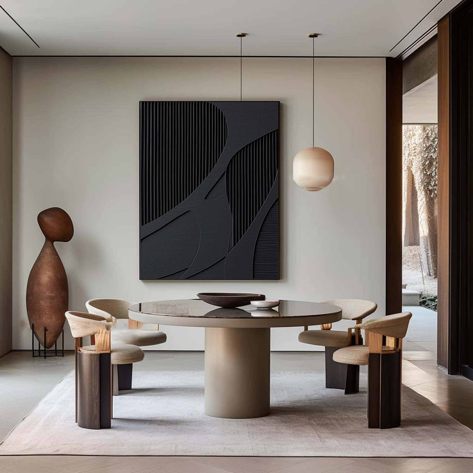 Black & White Abstract Painting #CXA 006