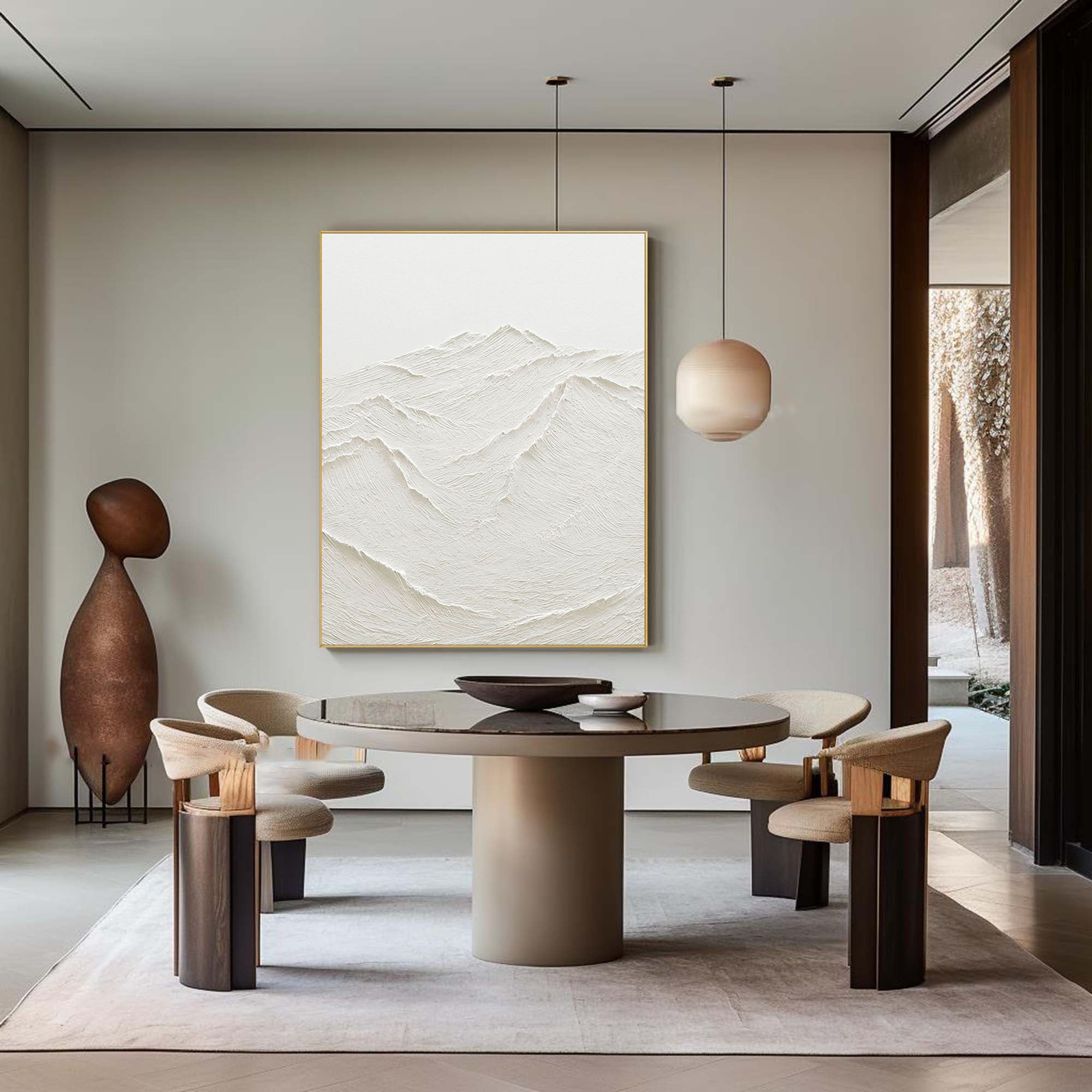 White Minimalist Abstract Painting #CXA 013