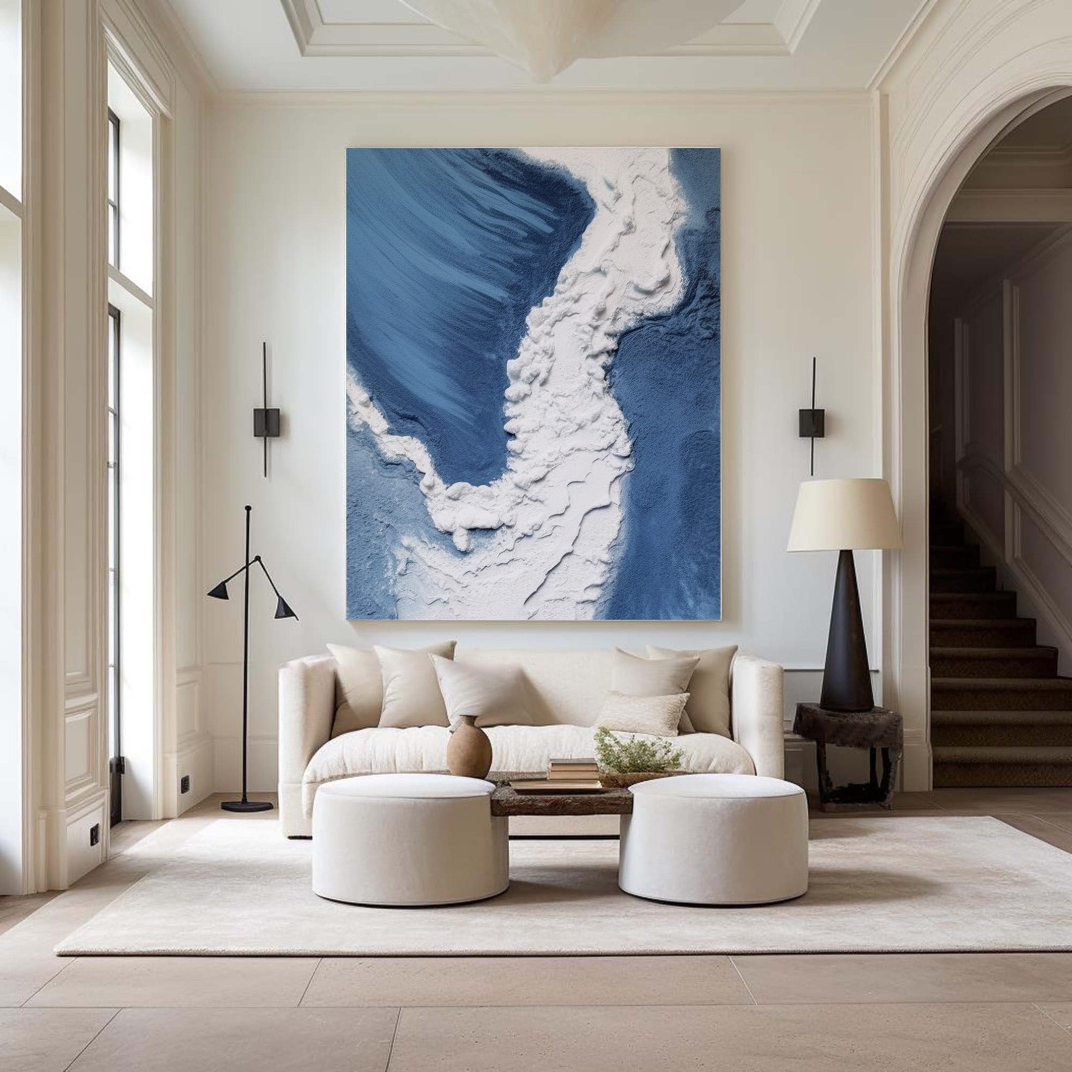 Textured Aerial Ocean Wall Art, Serene Yet Powerful Design #BGA 166