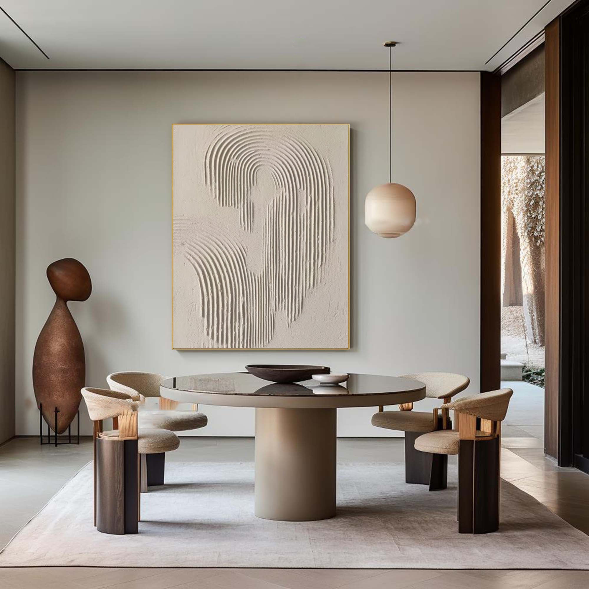 Beige & Brown Abstract Painting #CXA 010