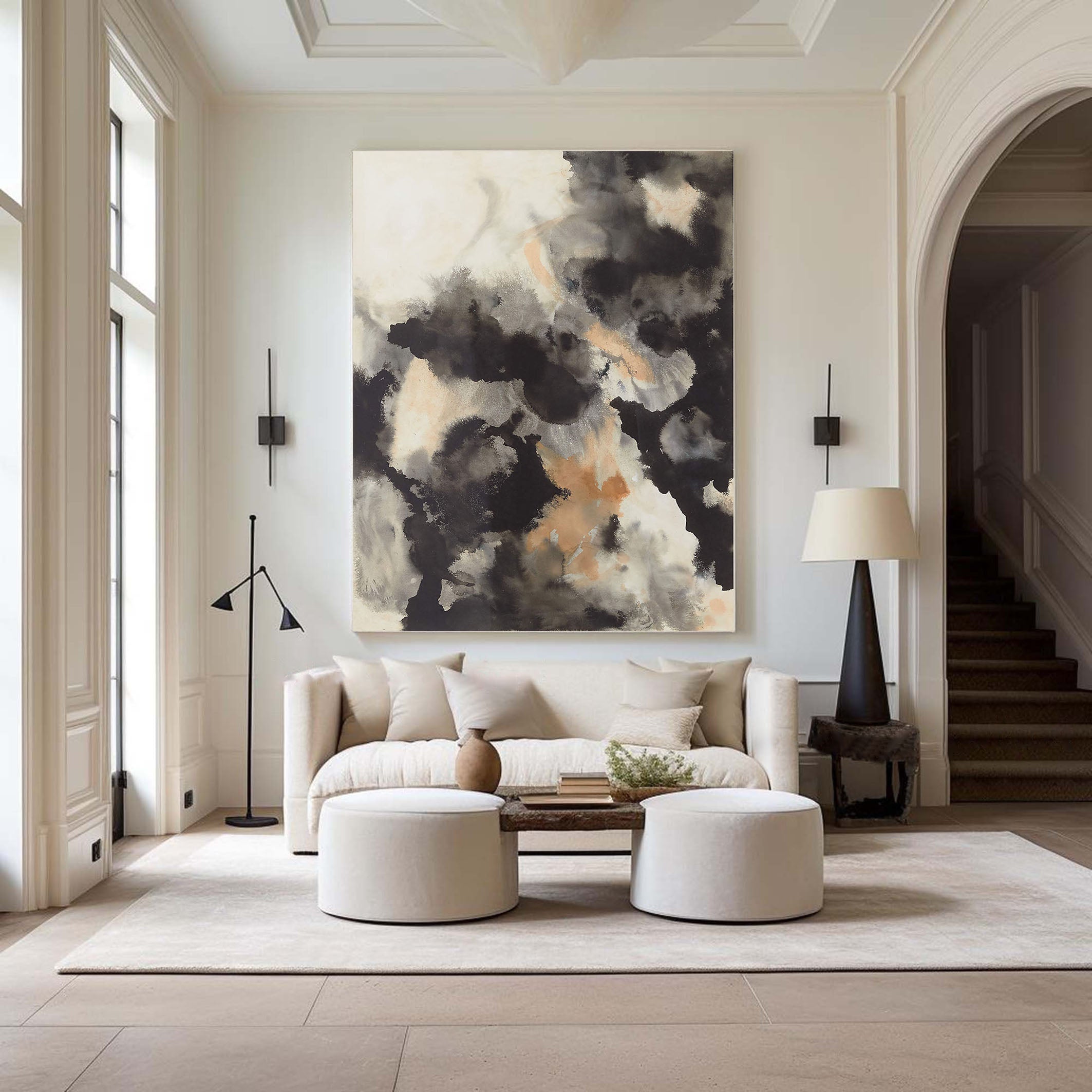 Earth Tones Dynamic Abstract Wall Painting, Contemporary Art #BGA 052