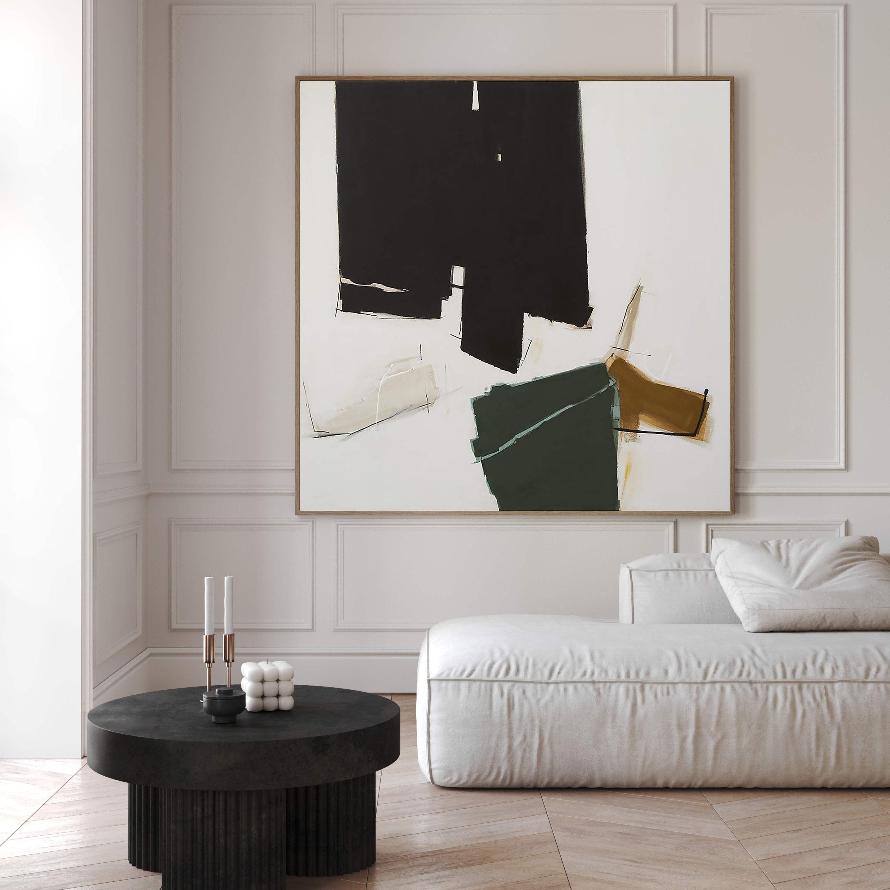 Framed Geometric and Organic Bold Color Abstraction #BGA 070