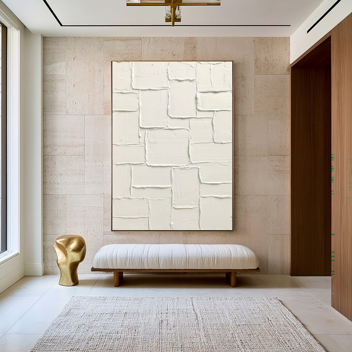 Fragments Of A White Wall Large Textured Abstract Art White Relief Painting Modern Minimalist Interior Decor