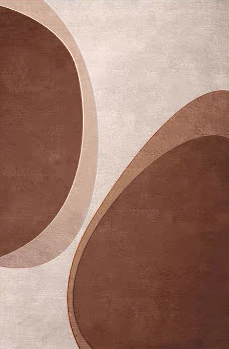 Reddish Brown Minimalist Abstract Wall Art, Organic Shapes #BGA 155
