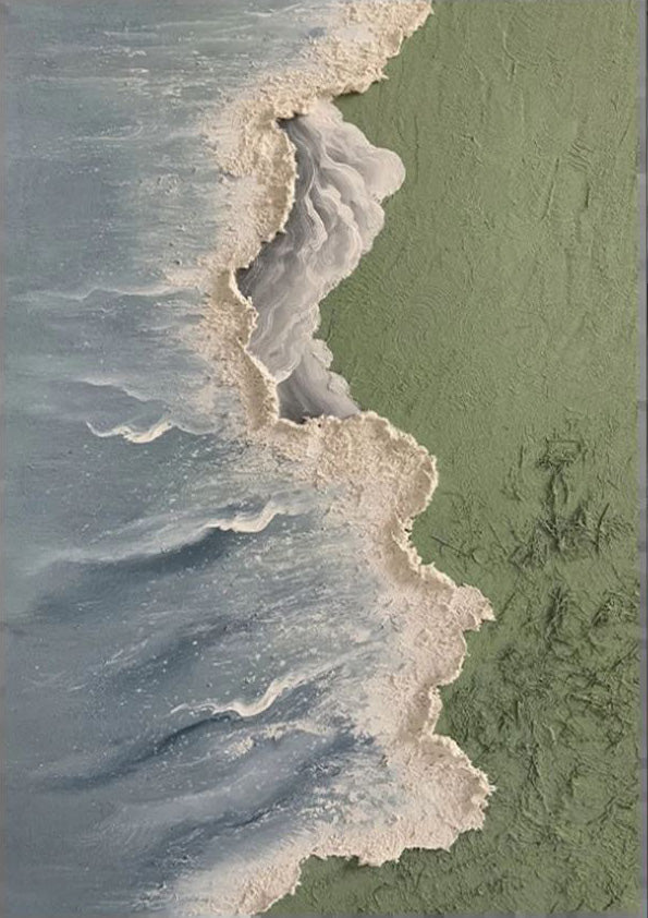 Modern 3D Texture Wall Painting, Calming Coastal View #BGA 163