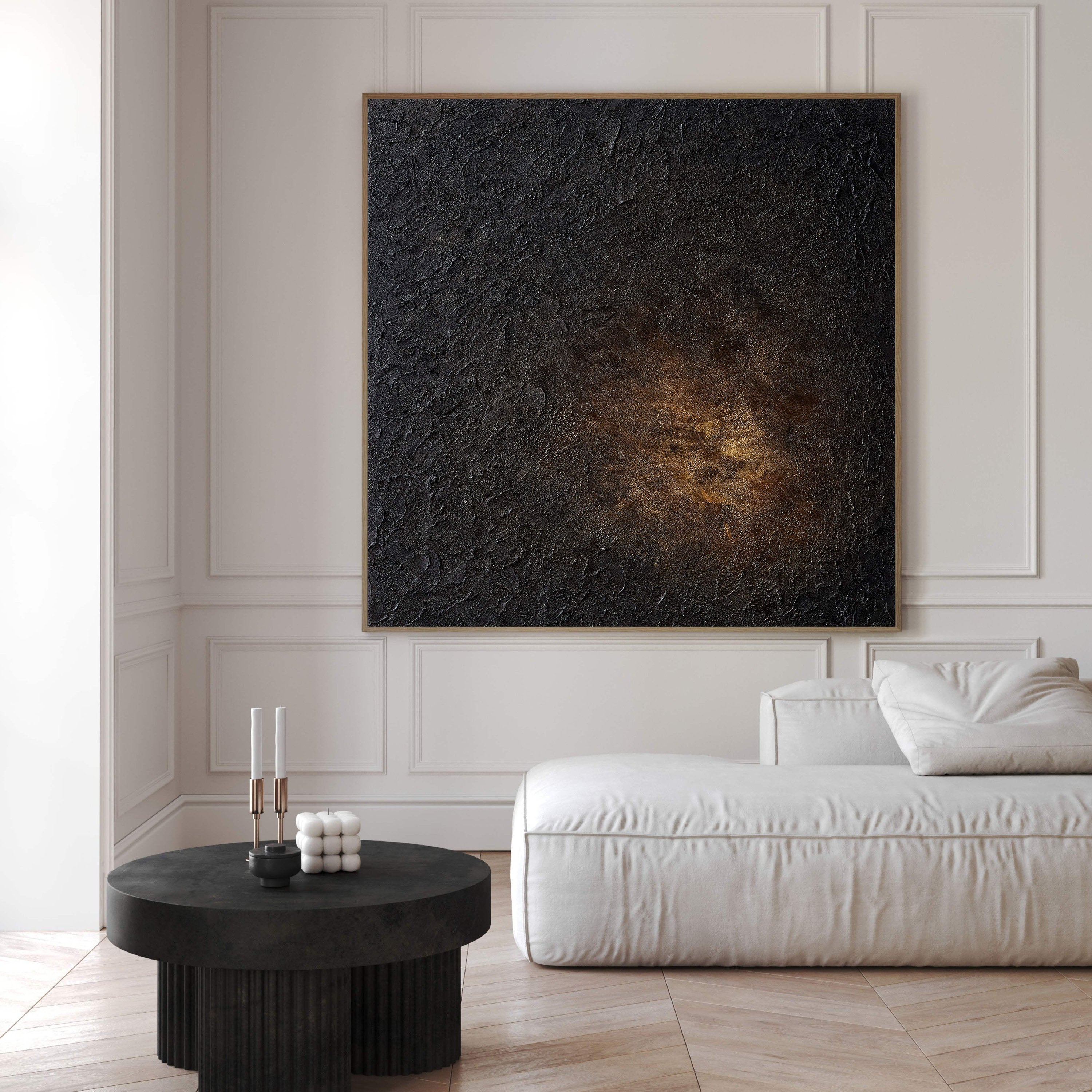 Abstract Texture Canvas with Glimmering Light, Dark Impasto #BGA 068