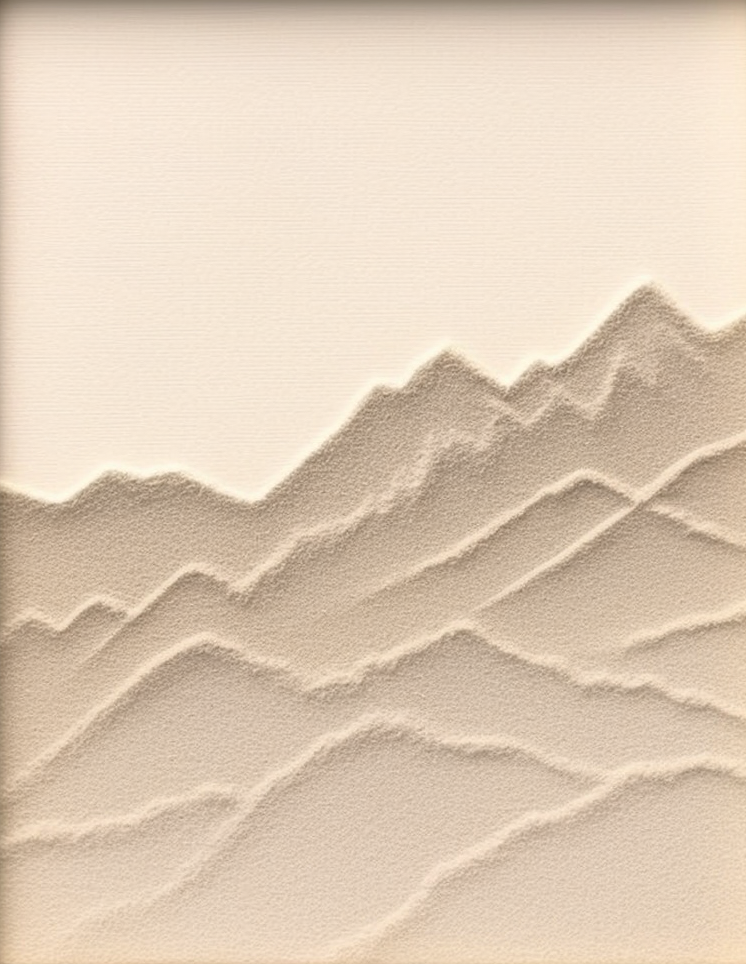 Textured Monochromatic Mountain Art, Serene Natural Design #BGA 167