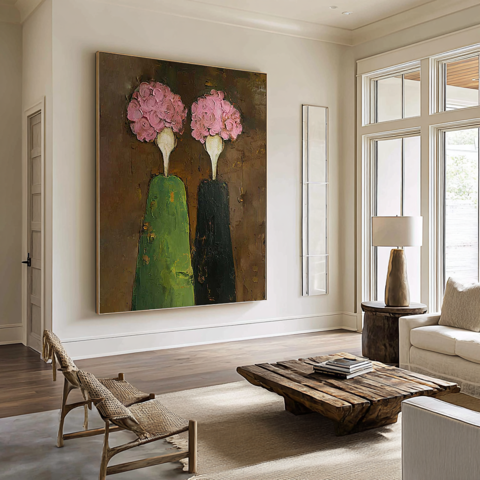 Large Contemporary Figurative Oil Painting – Statement Canvas Art for Entryway Decor #WAB 043