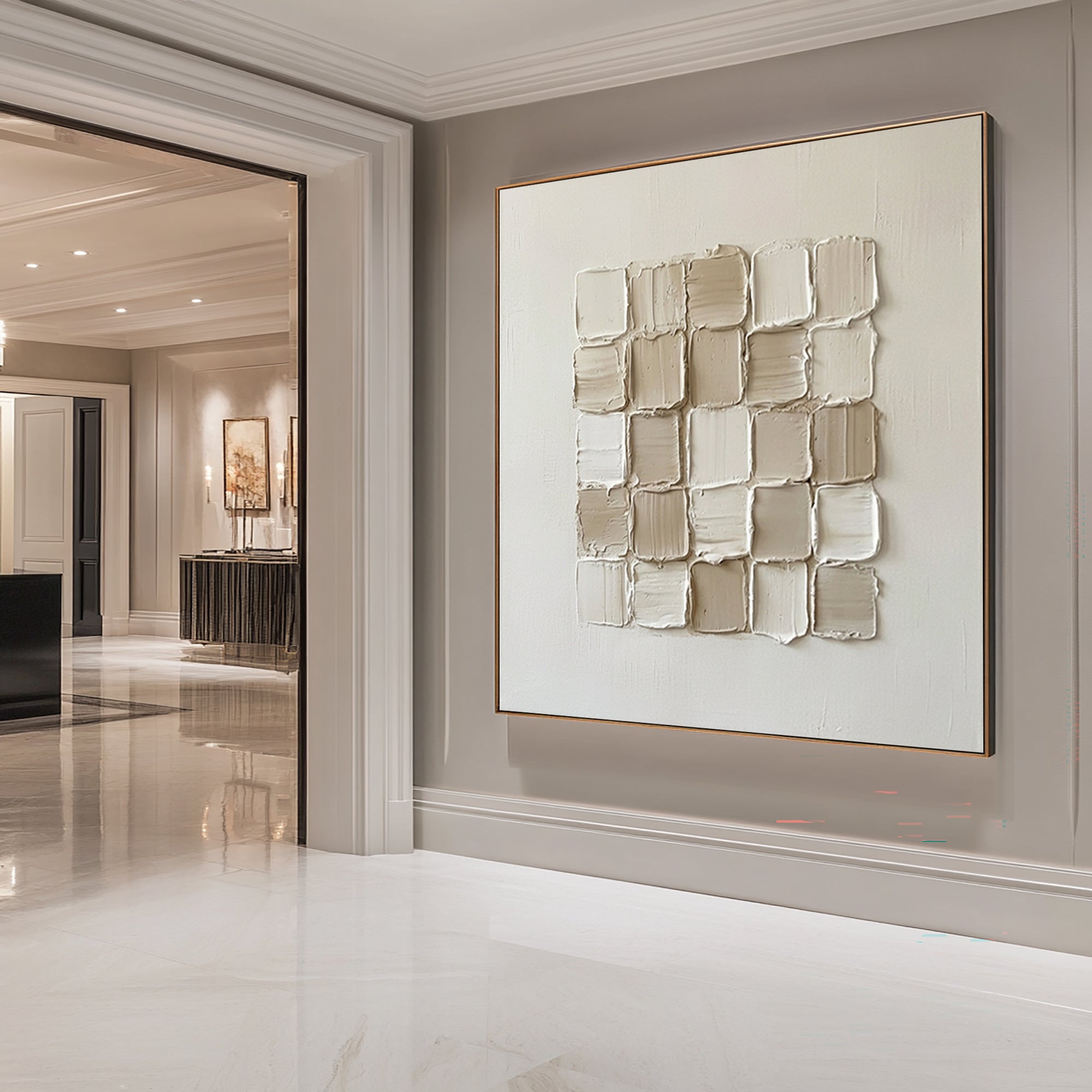 Large Organic Relief Composition Wall Art Neutral Contemporary Texture Painting