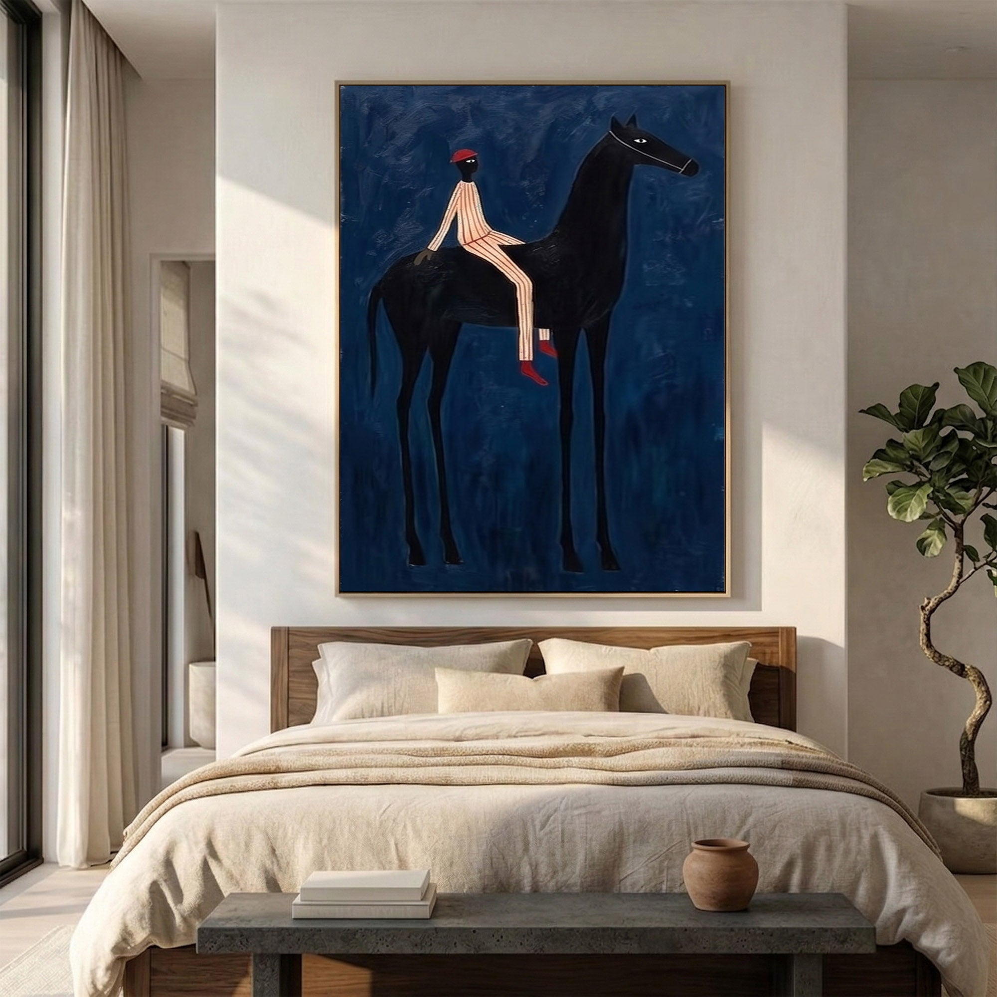 Large Modern Cowboy Wall Art Contemporary Equestrian Painting