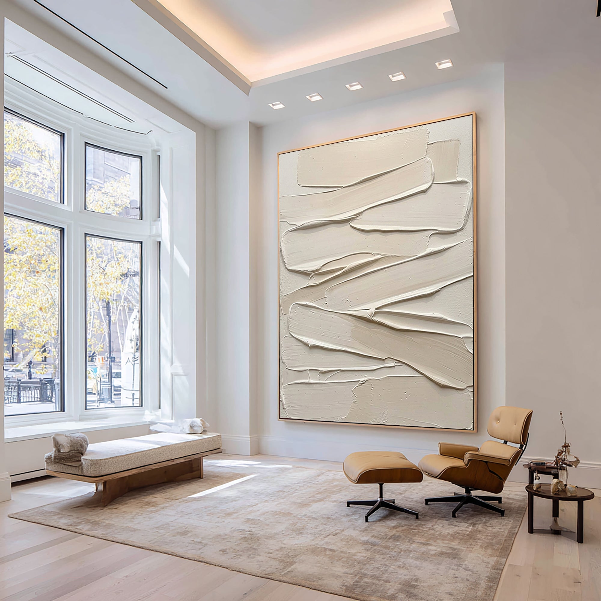 Large Earth Tone Textured Wall Art Handmade Neutral Canvas Painting