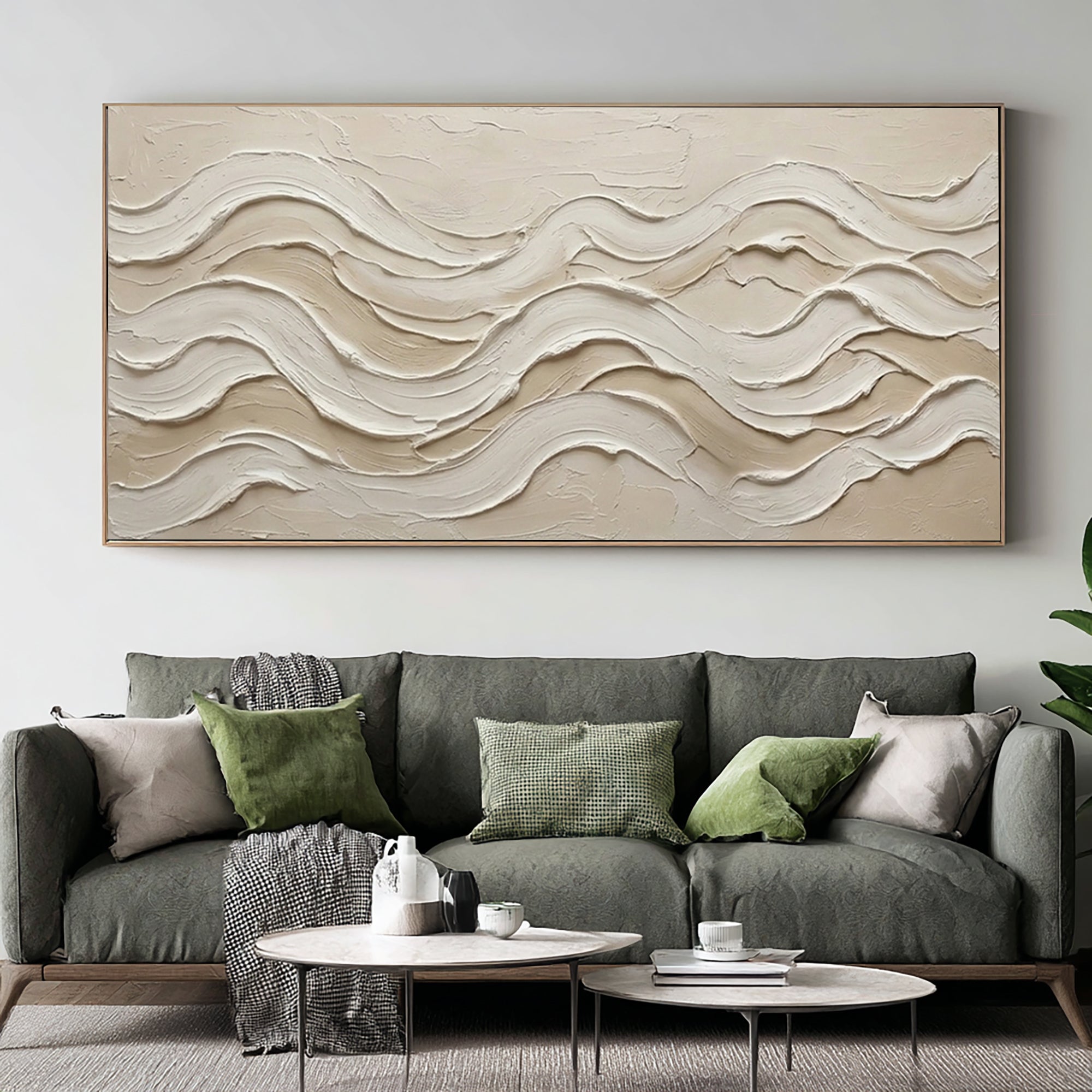 Large Textured Abstract Wall Art Neutral Geometric Canvas Painting | ArtvistaGallery