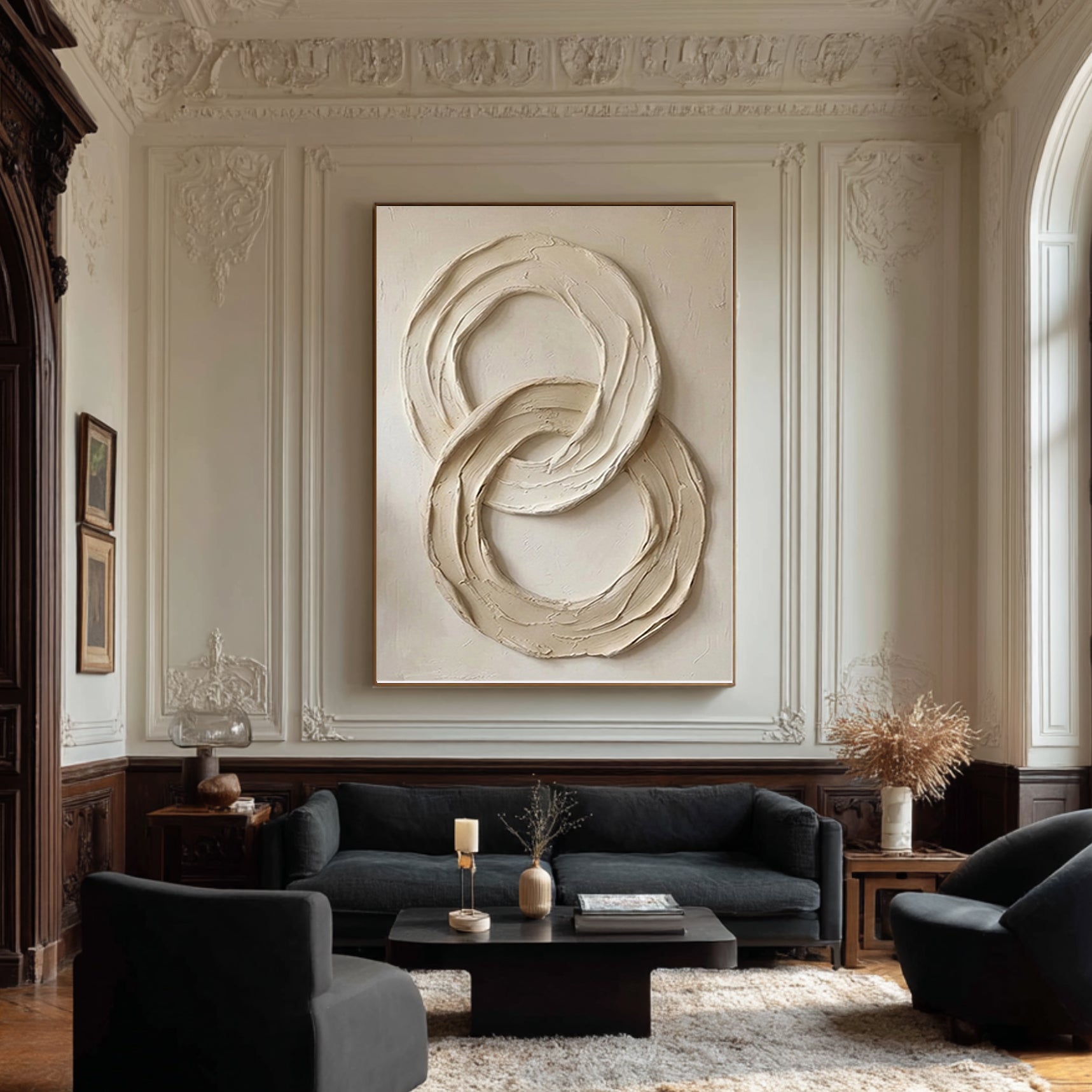 Large Abstract Circle Texture Painting #AVG 015
