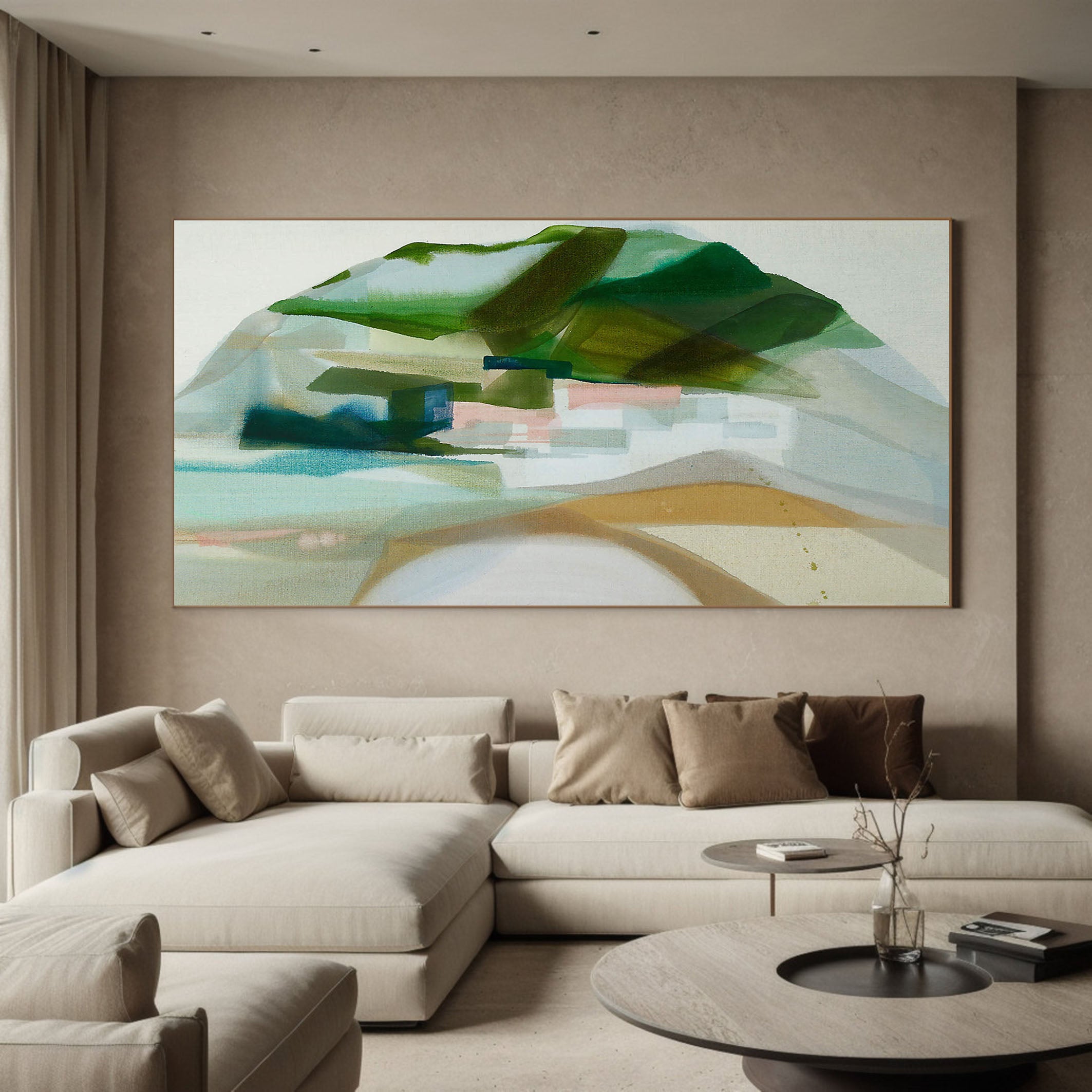 Abstract Hill and Valley, Blended Green and Beige #BGA 061