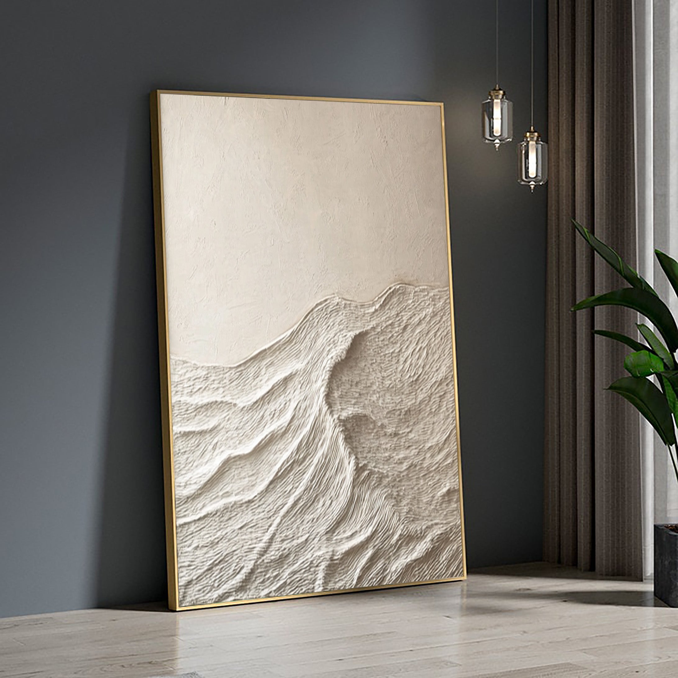 Minimalist White Mountain Art For Home Decor #BBM 040