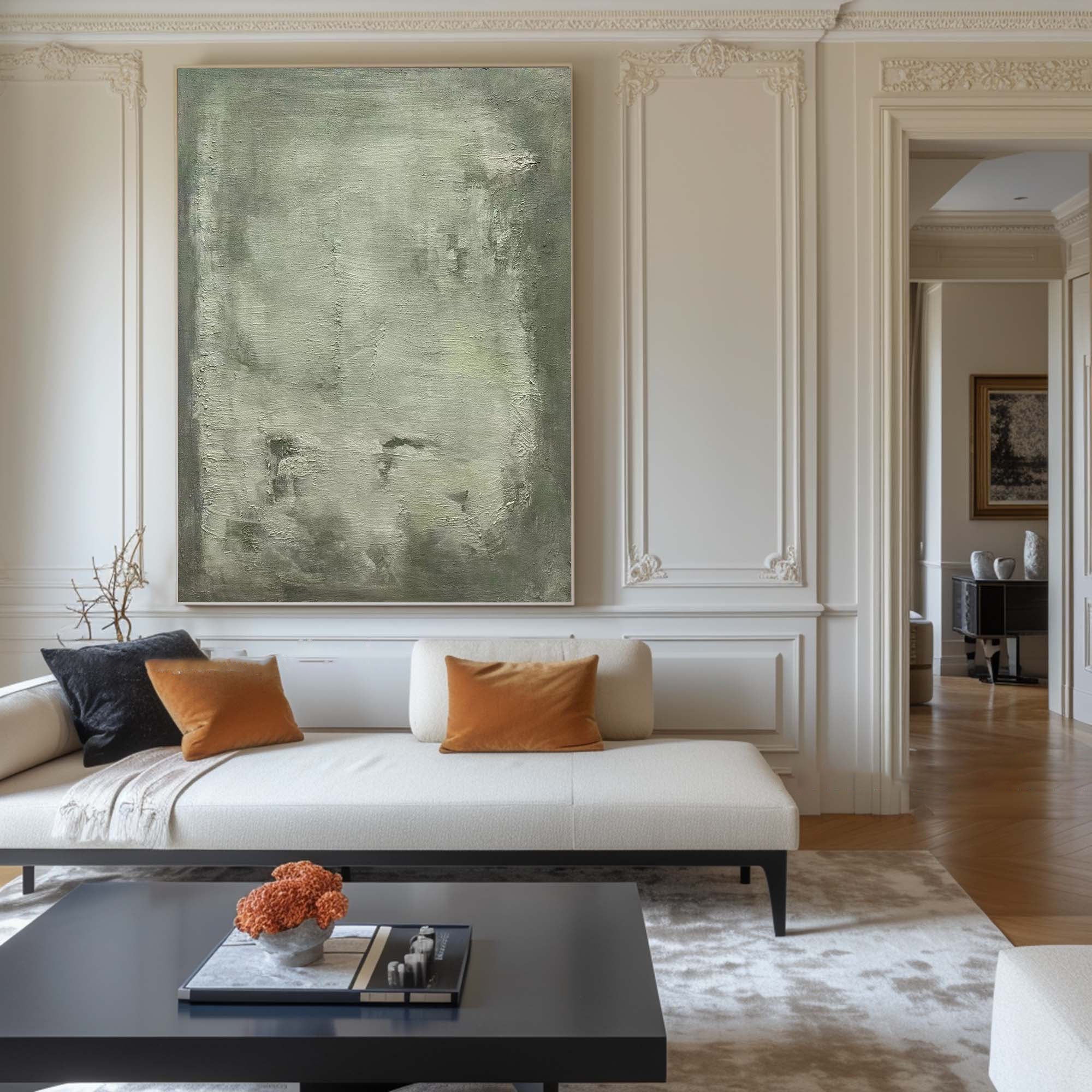 Green Minimalist Painting Modern Wall Art #BGA 004