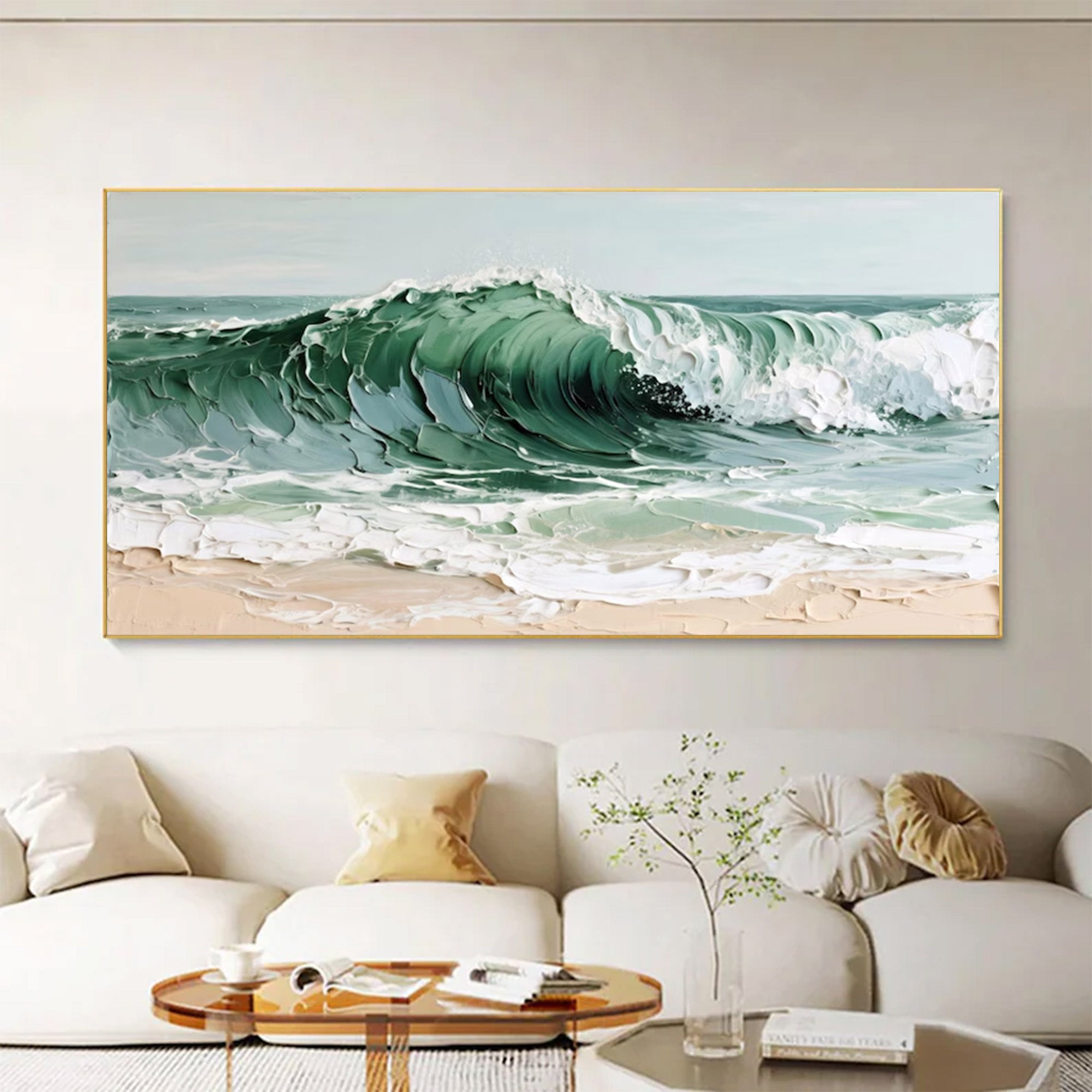 Large Modern Textured Wave Art | ArtvistaGallery #WGA 035