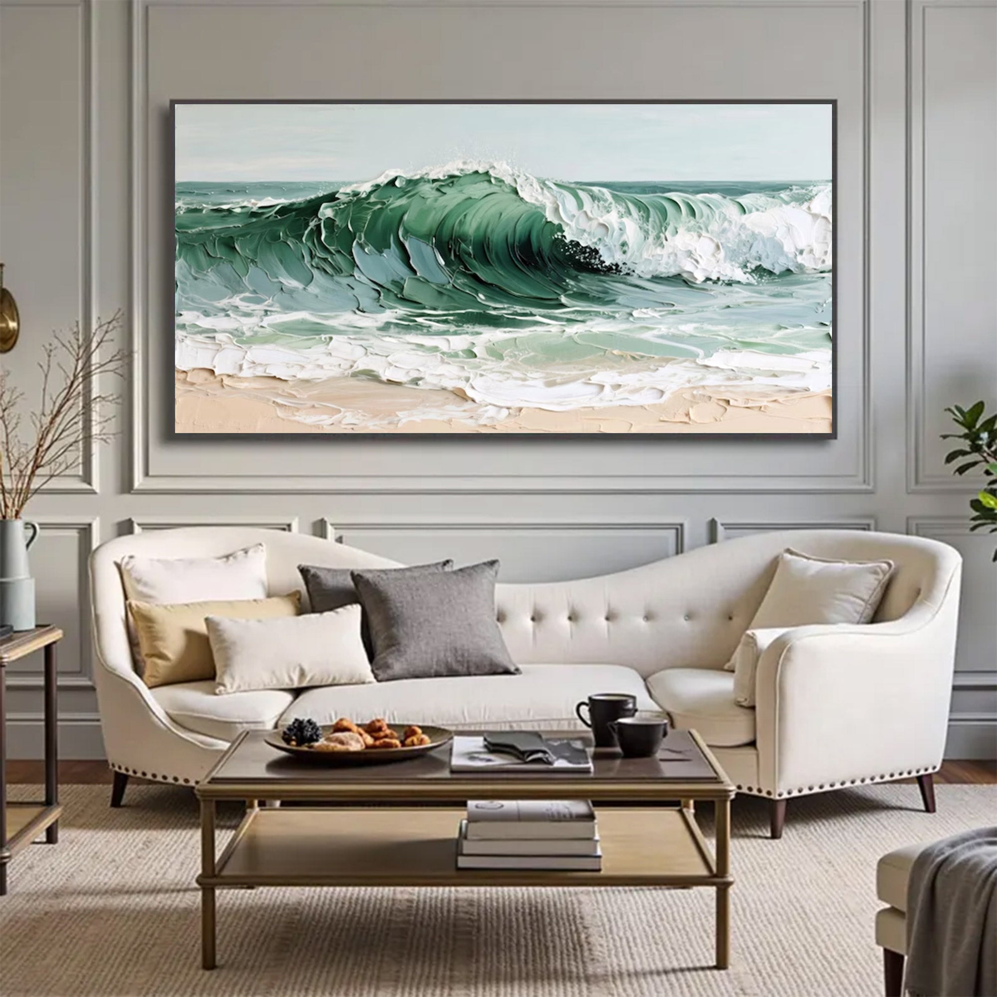 Large Modern Textured Wave Art | ArtvistaGallery #WGA 035