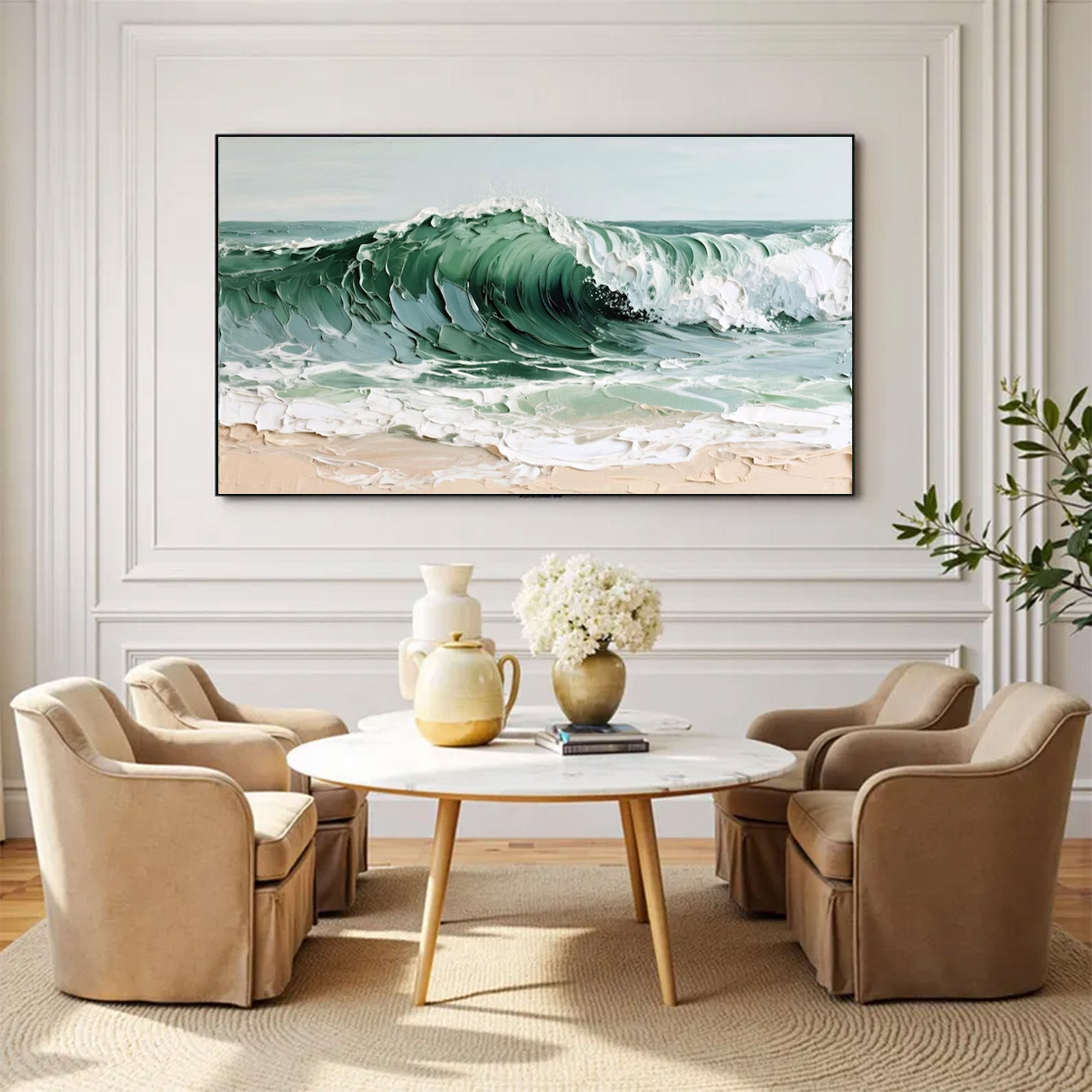 Large Modern Textured Wave Art | ArtvistaGallery #WGA 035