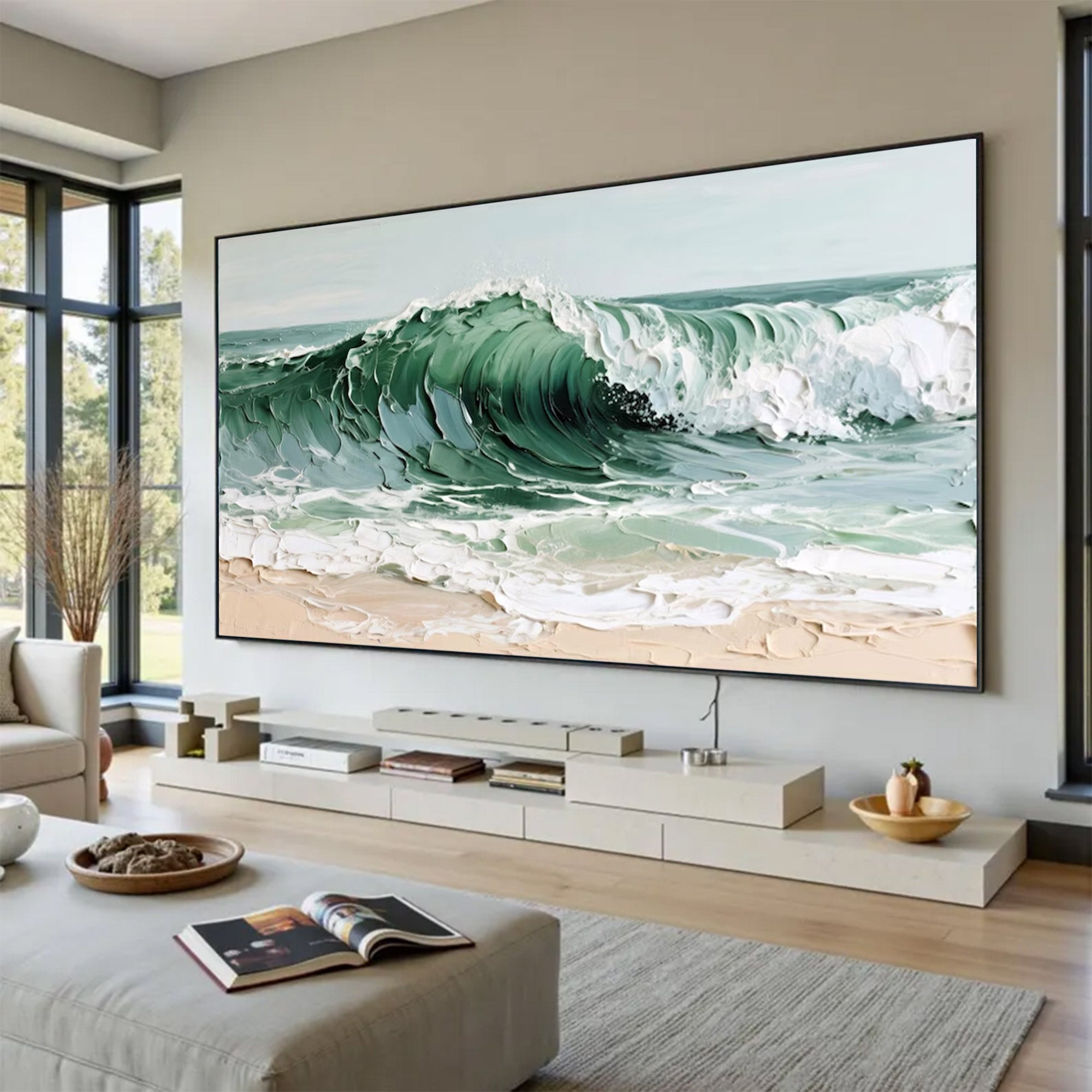 Large Modern Textured Wave Art | ArtvistaGallery #WGA 035