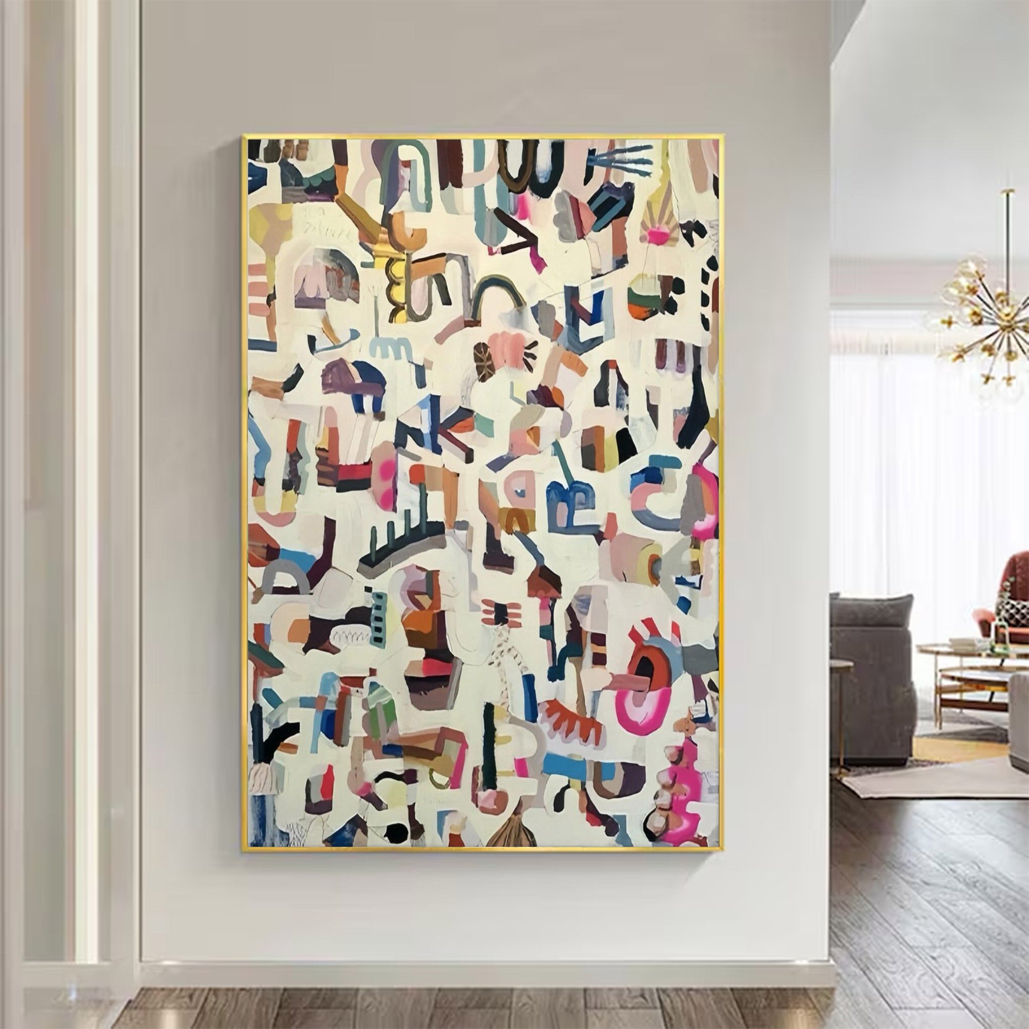 Large Abstract Colorful Fragmented Painting | ArtvistaGallery #WG 112