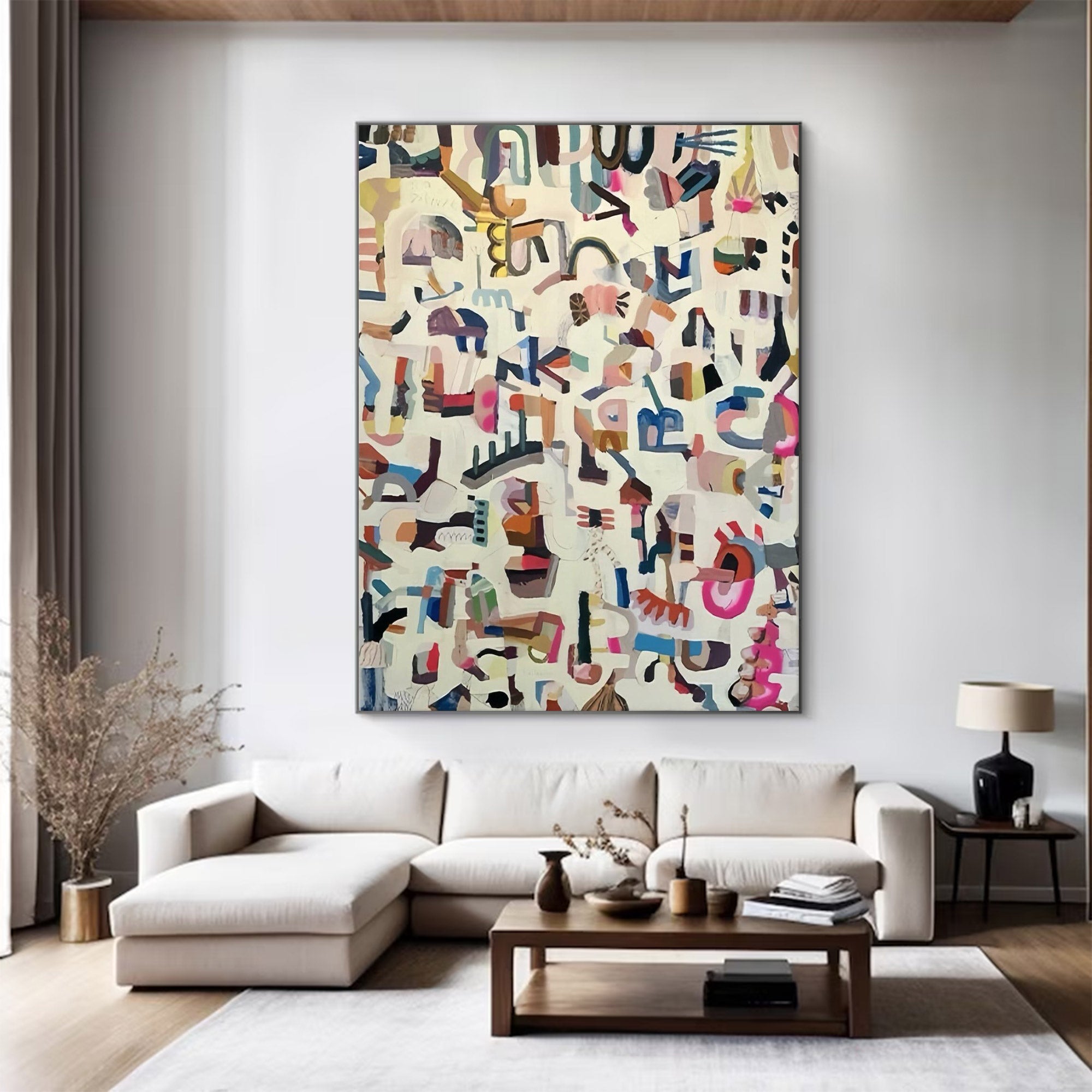 Large Abstract Colorful Fragmented Painting | ArtvistaGallery #WG 112