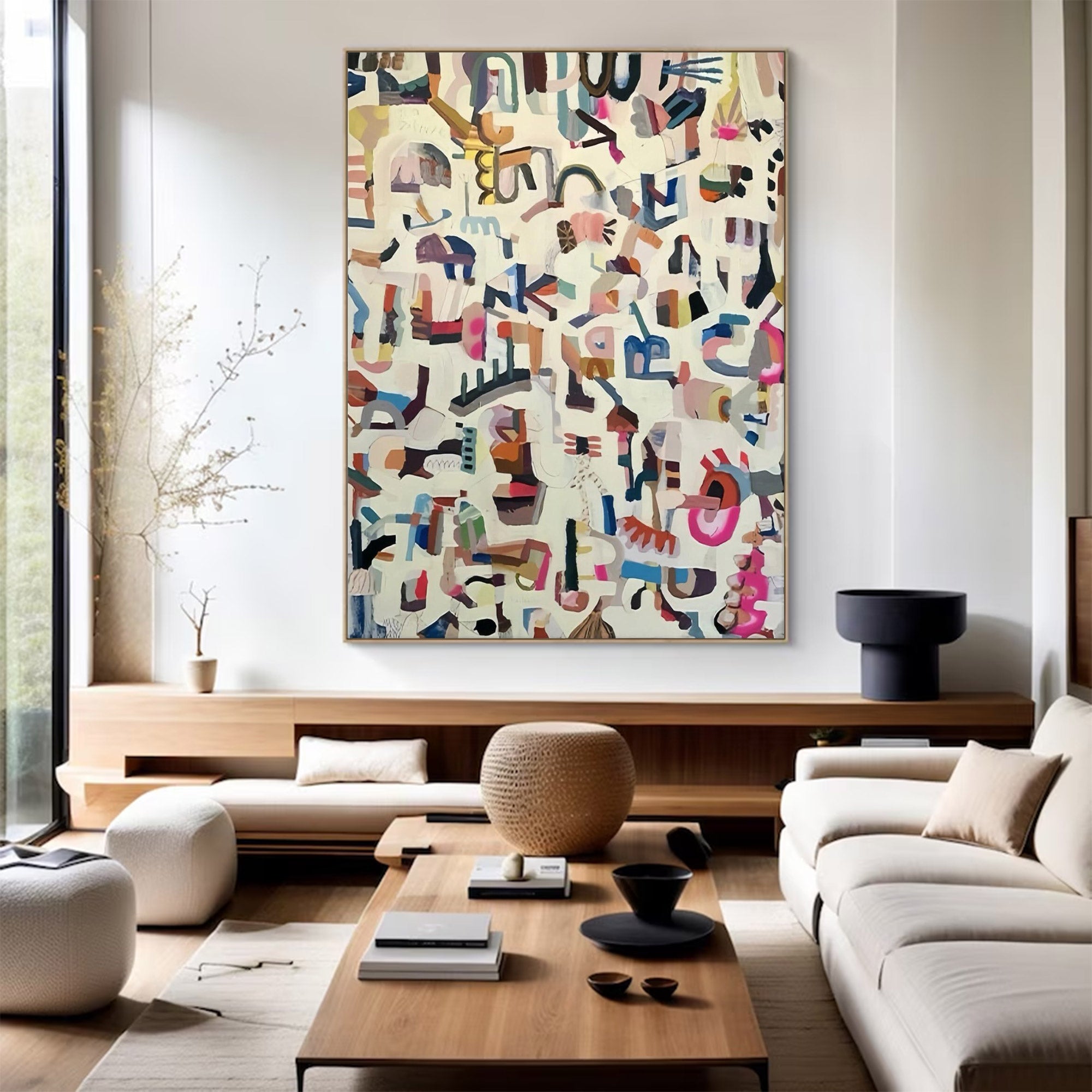 Large Abstract Colorful Fragmented Painting | ArtvistaGallery #WG 112