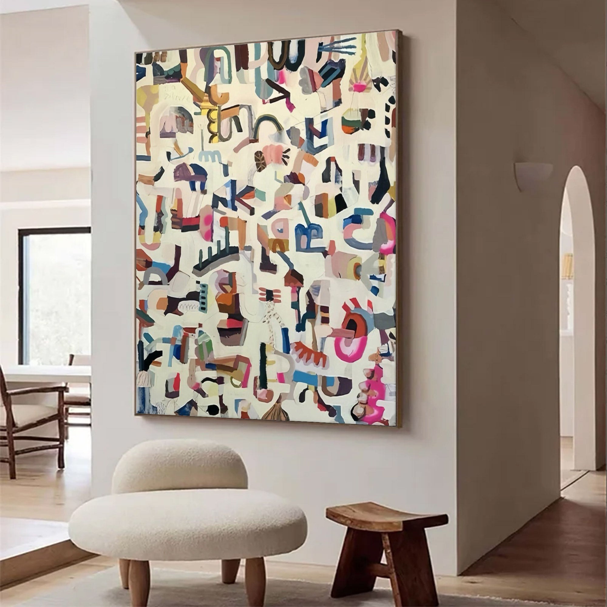 Large Abstract Colorful Fragmented Painting | ArtvistaGallery #WG 112