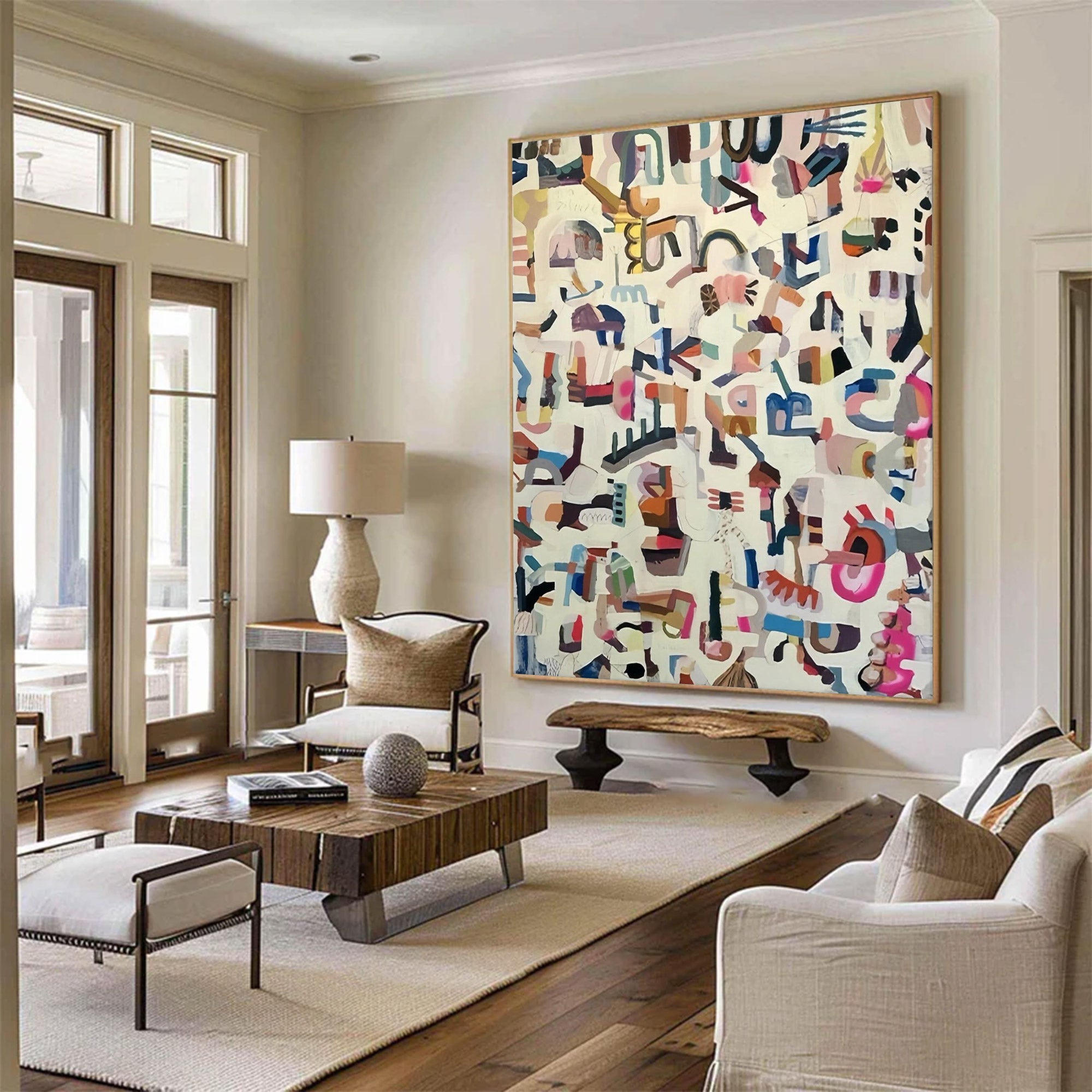 Large Abstract Colorful Fragmented Painting | ArtvistaGallery #WG 112