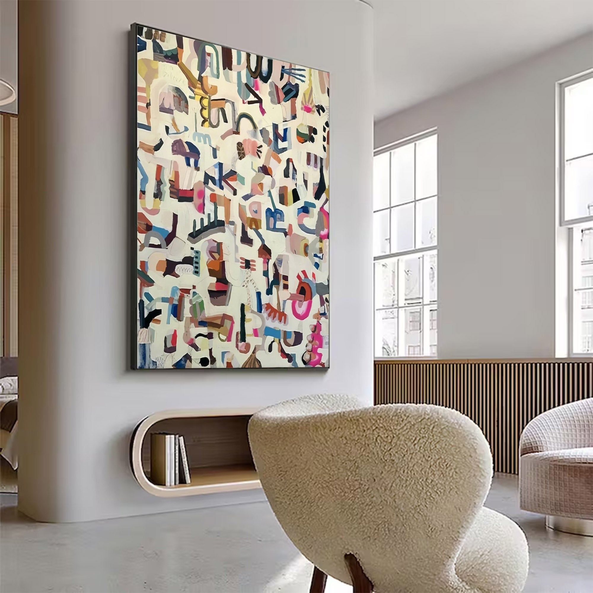Large Abstract Colorful Fragmented Painting | ArtvistaGallery #WG 112