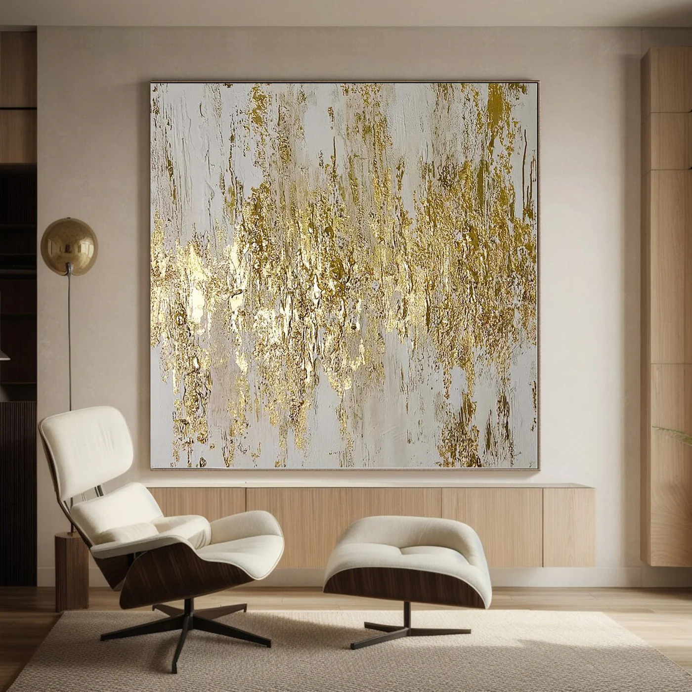 Large Gold Texture Abstract Wall Art #ART 009