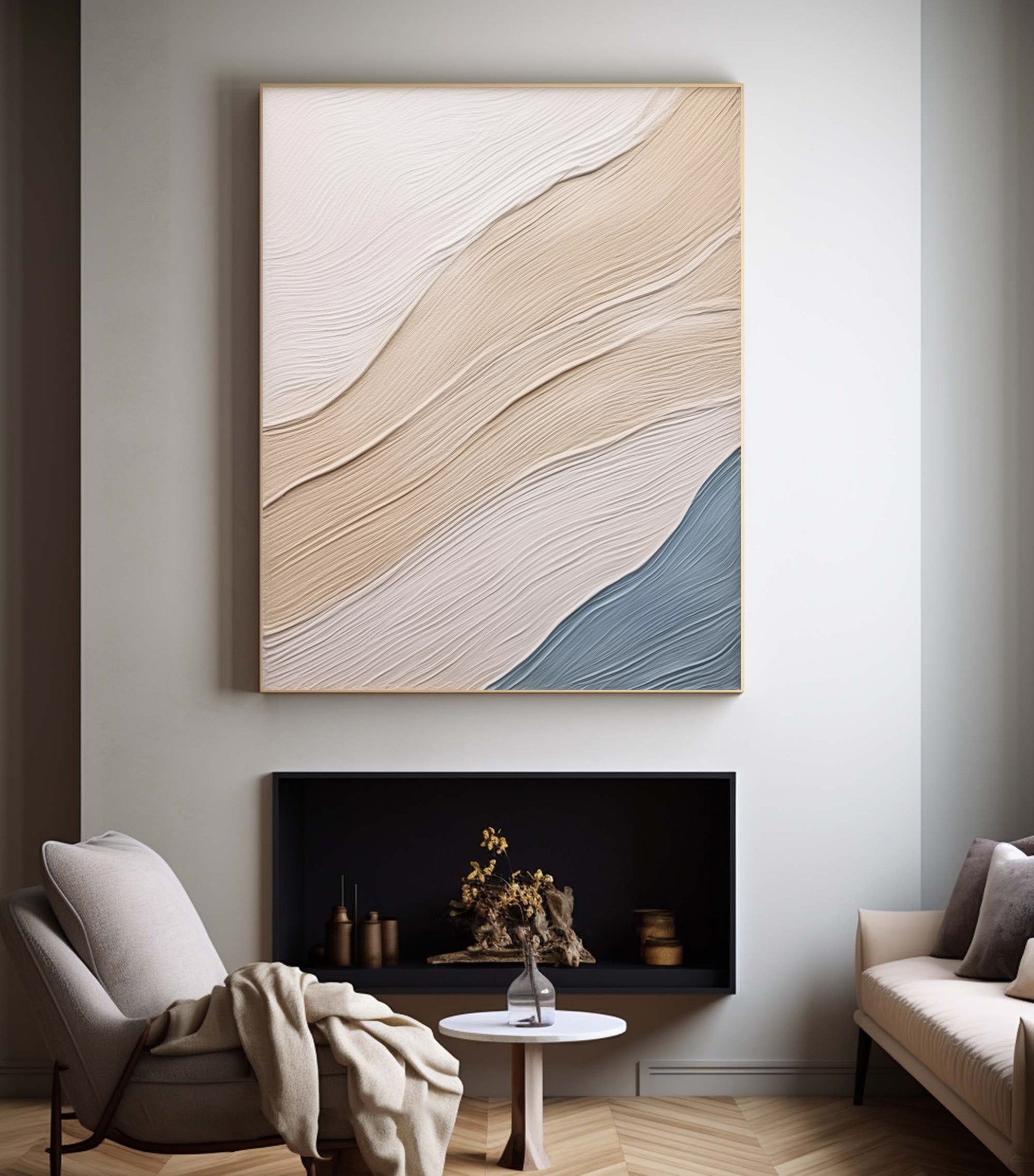 Contemporary 3D Abstract, Organic Linear Textured Wall Art #BGA 162