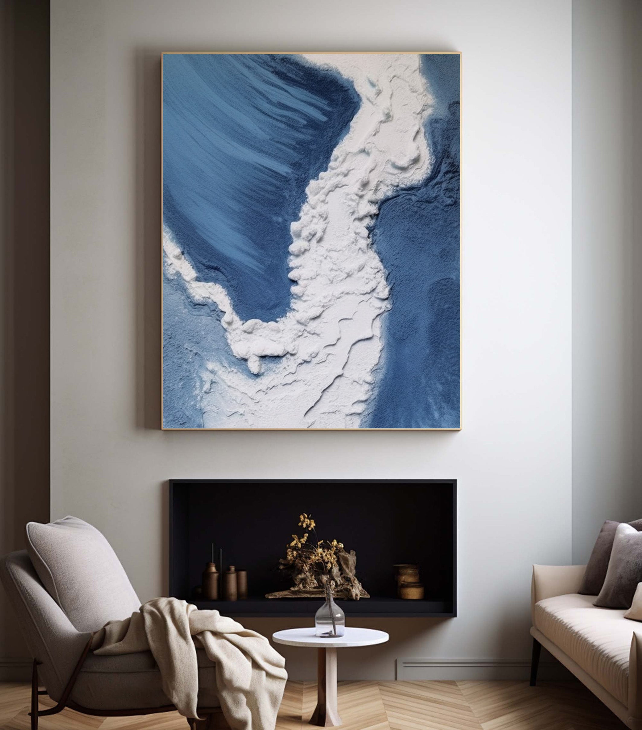 Textured Aerial Ocean Wall Art, Serene Yet Powerful Design #BGA 166