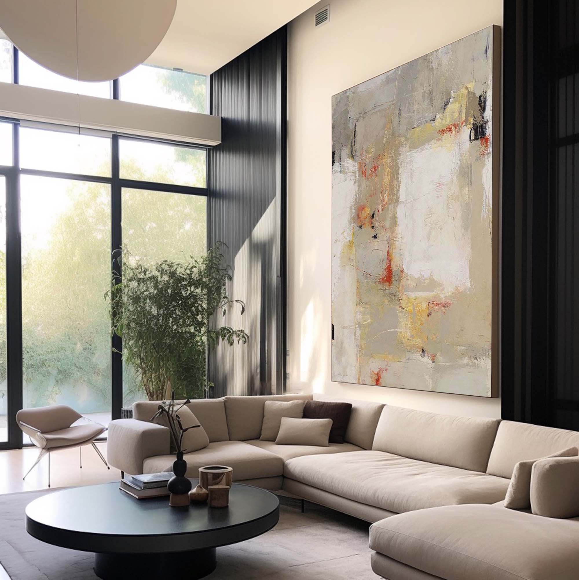 Beige & Brown Abstract Painting #BBA 002