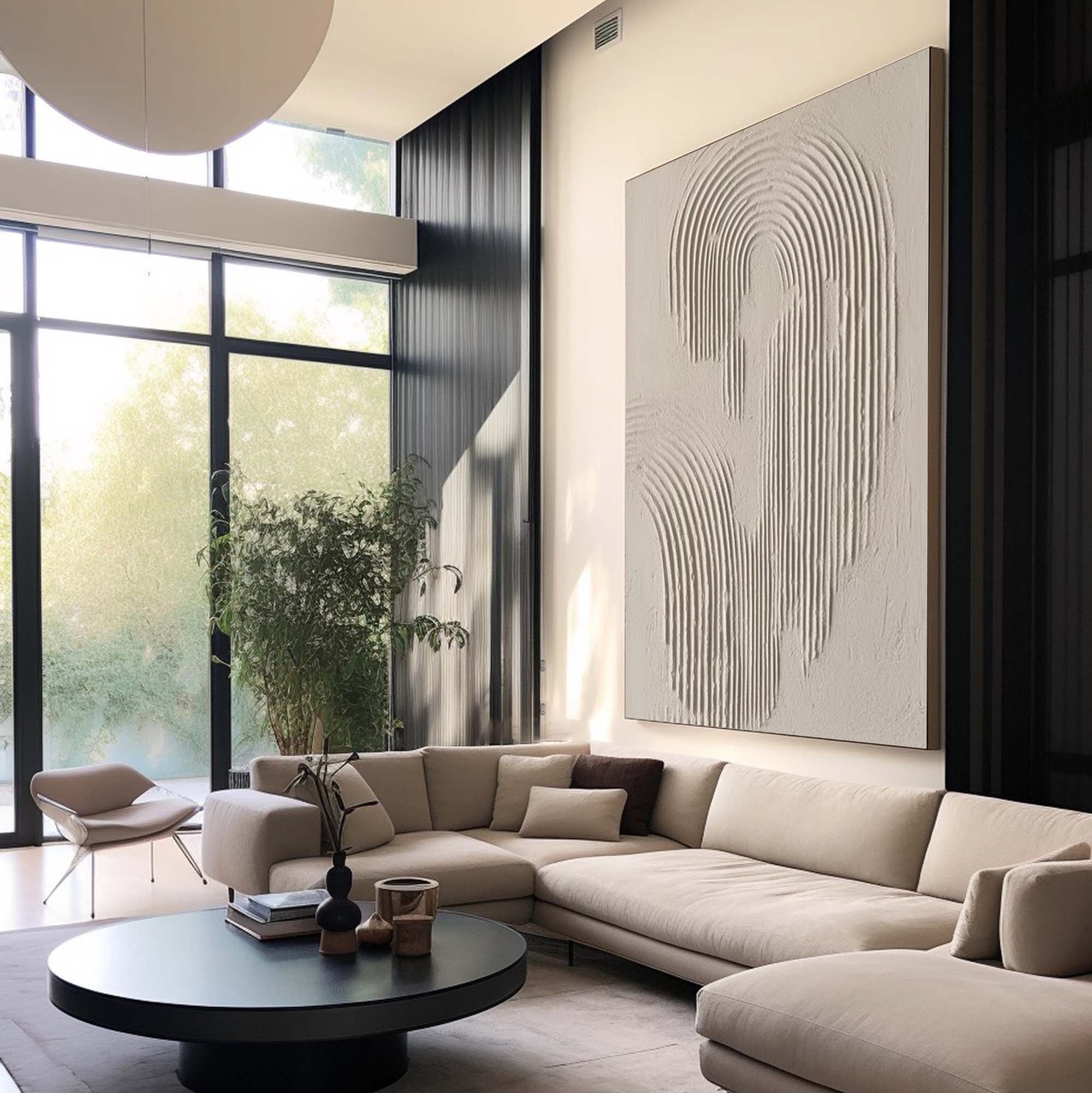 Beige & Brown Abstract Painting #CXA 010