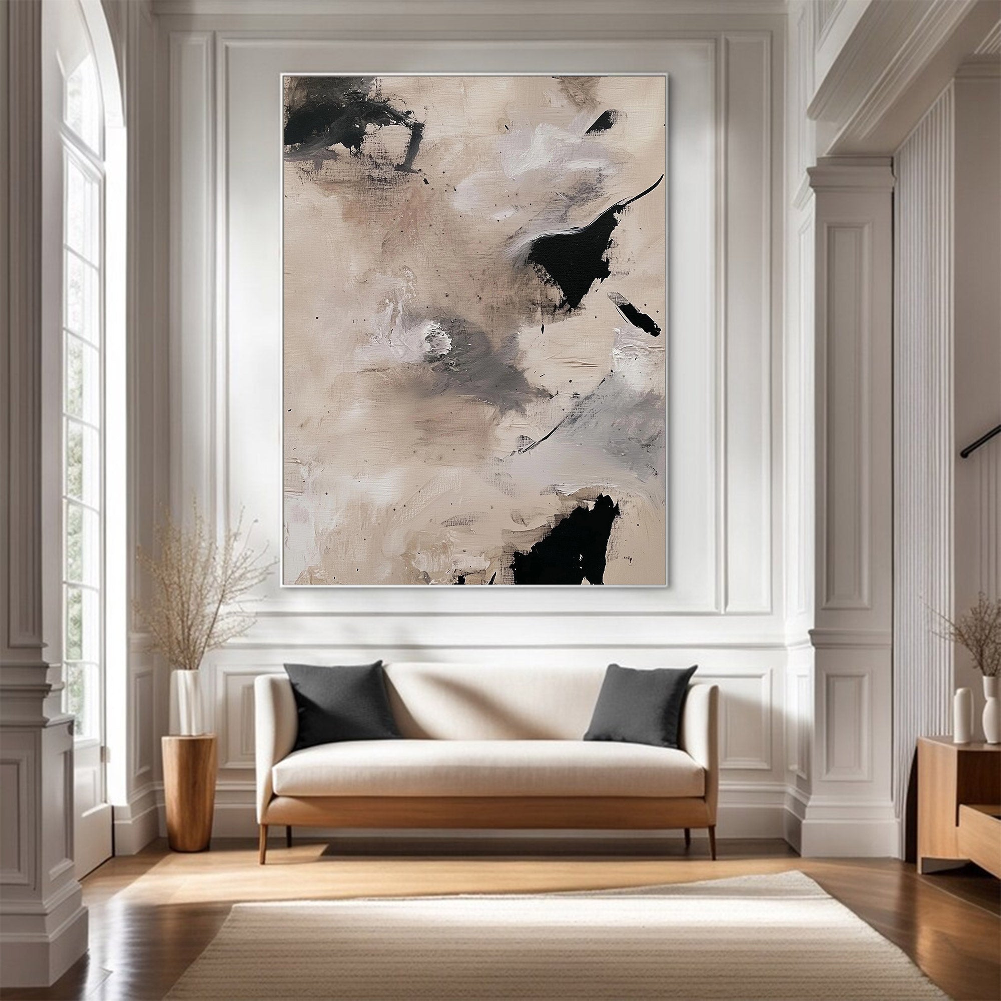 Large Abstract Neutral Expressionist Art | ArtvistaGallery #WG 113