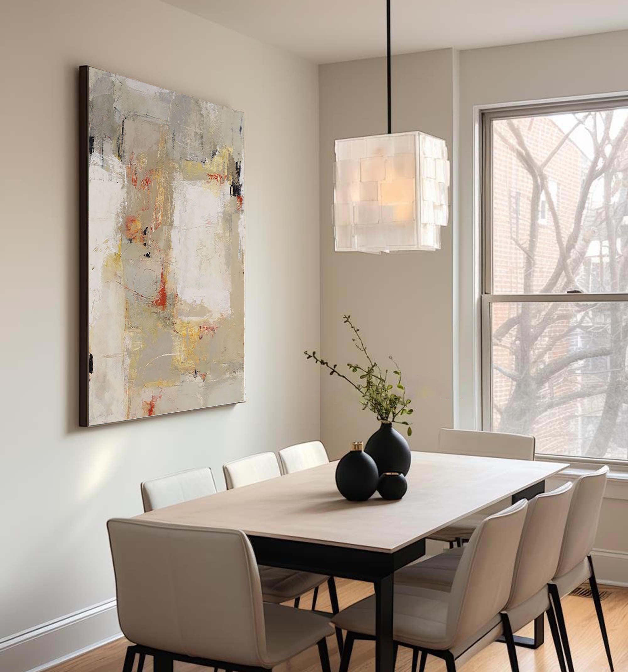 Beige & Brown Abstract Painting #BBA 002