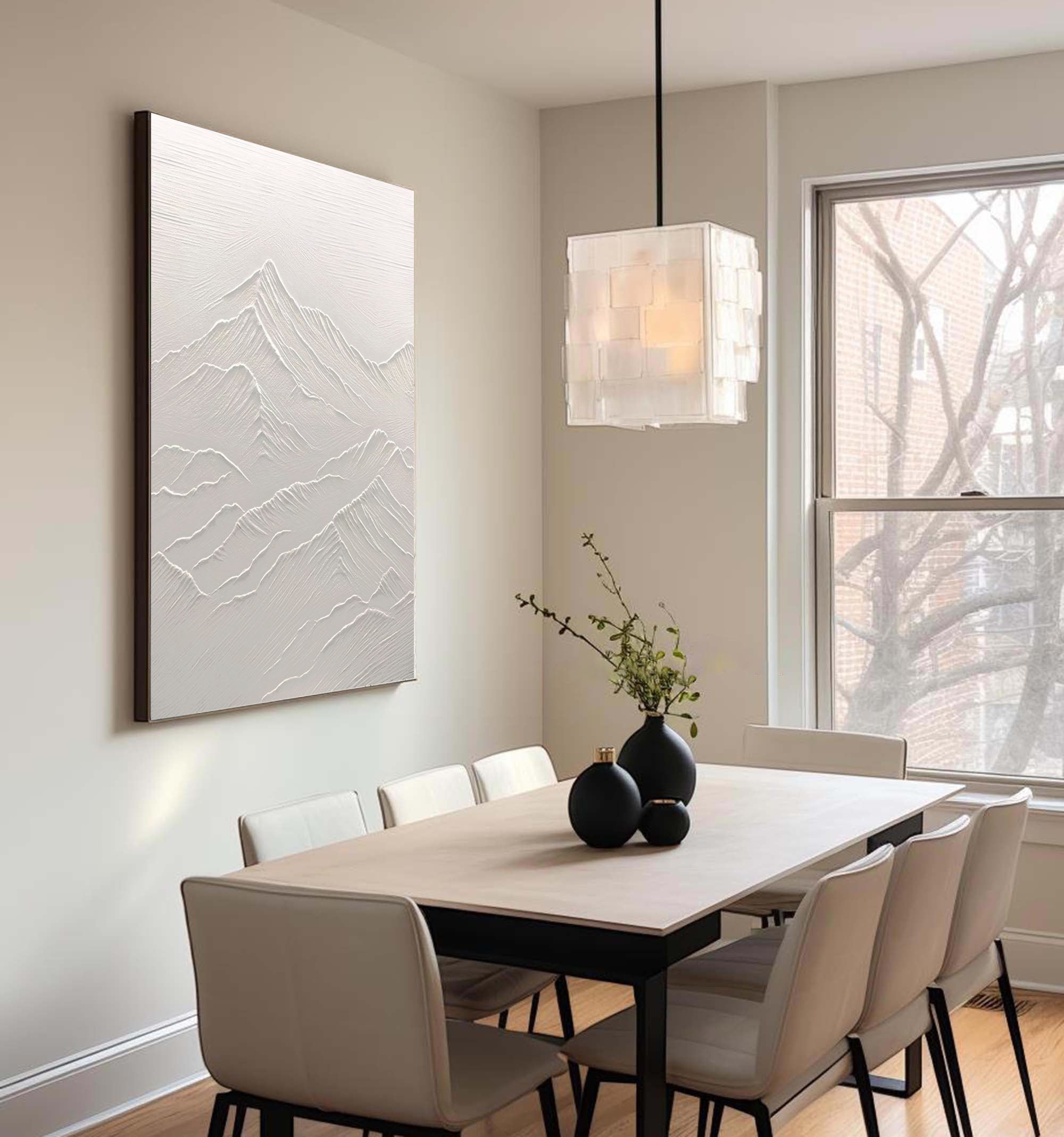 White Minimalist Abstract Painting #CXA 019