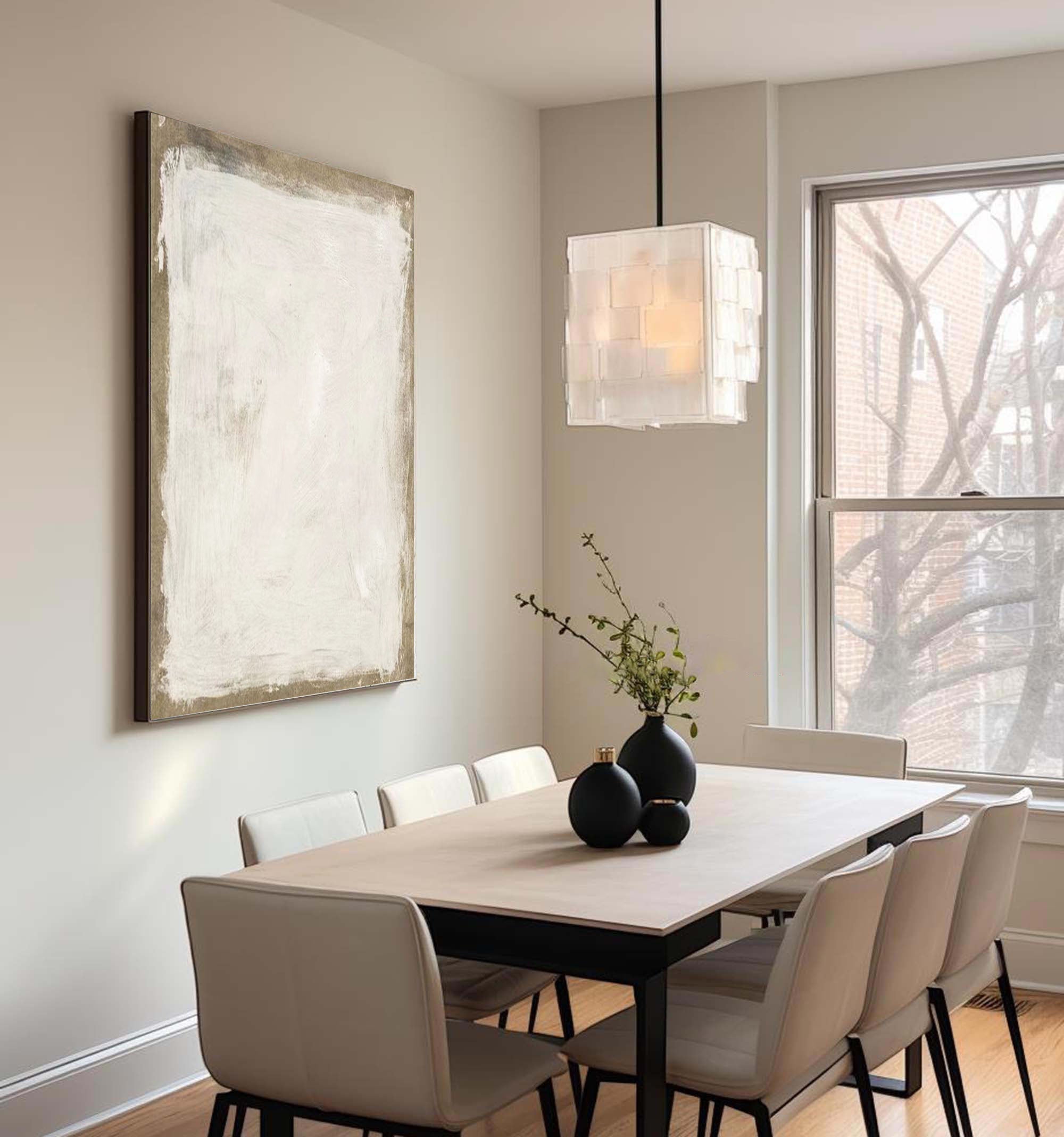 Beige & Brown Abstract Painting #LL 048