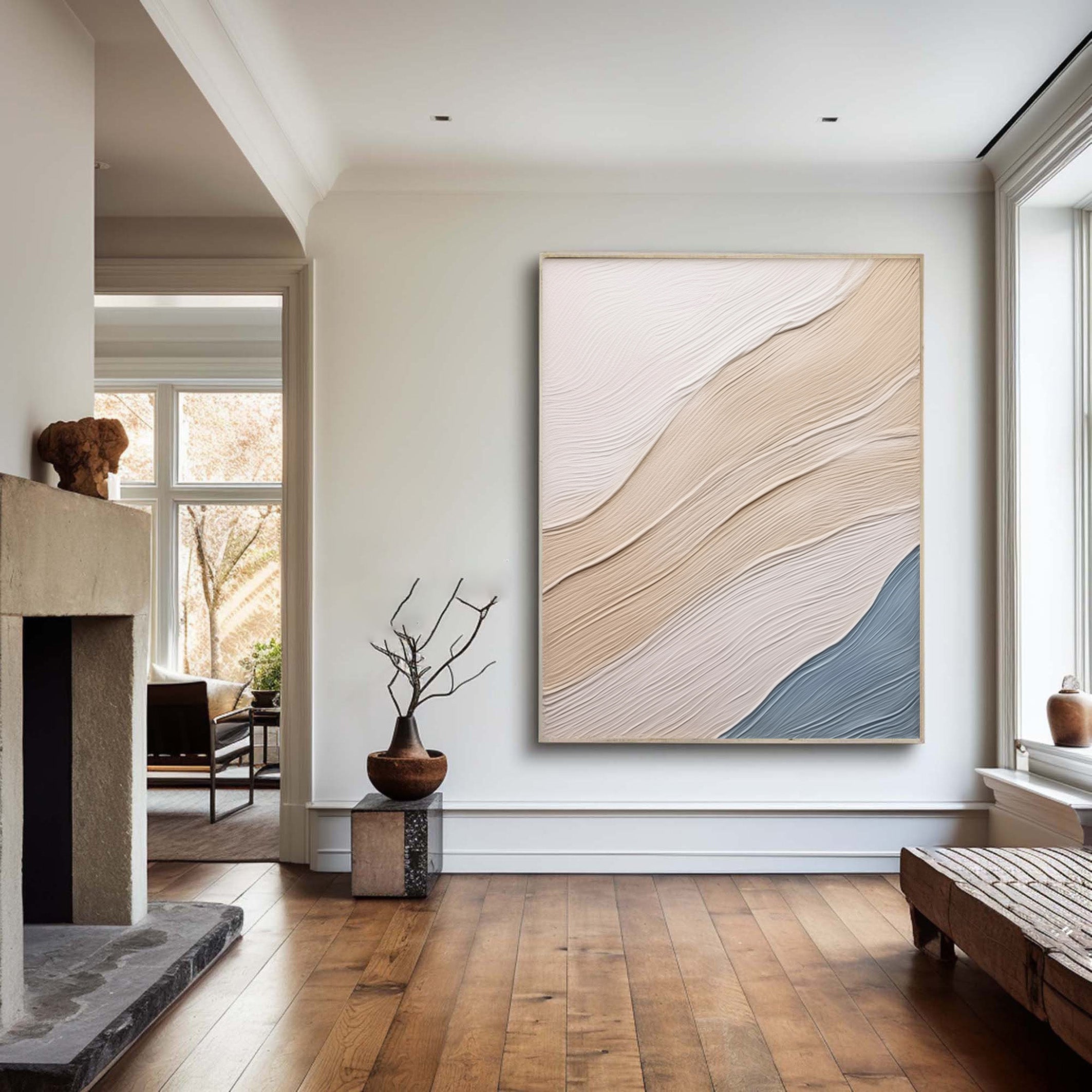 Contemporary 3D Abstract, Organic Linear Textured Wall Art #BGA 162