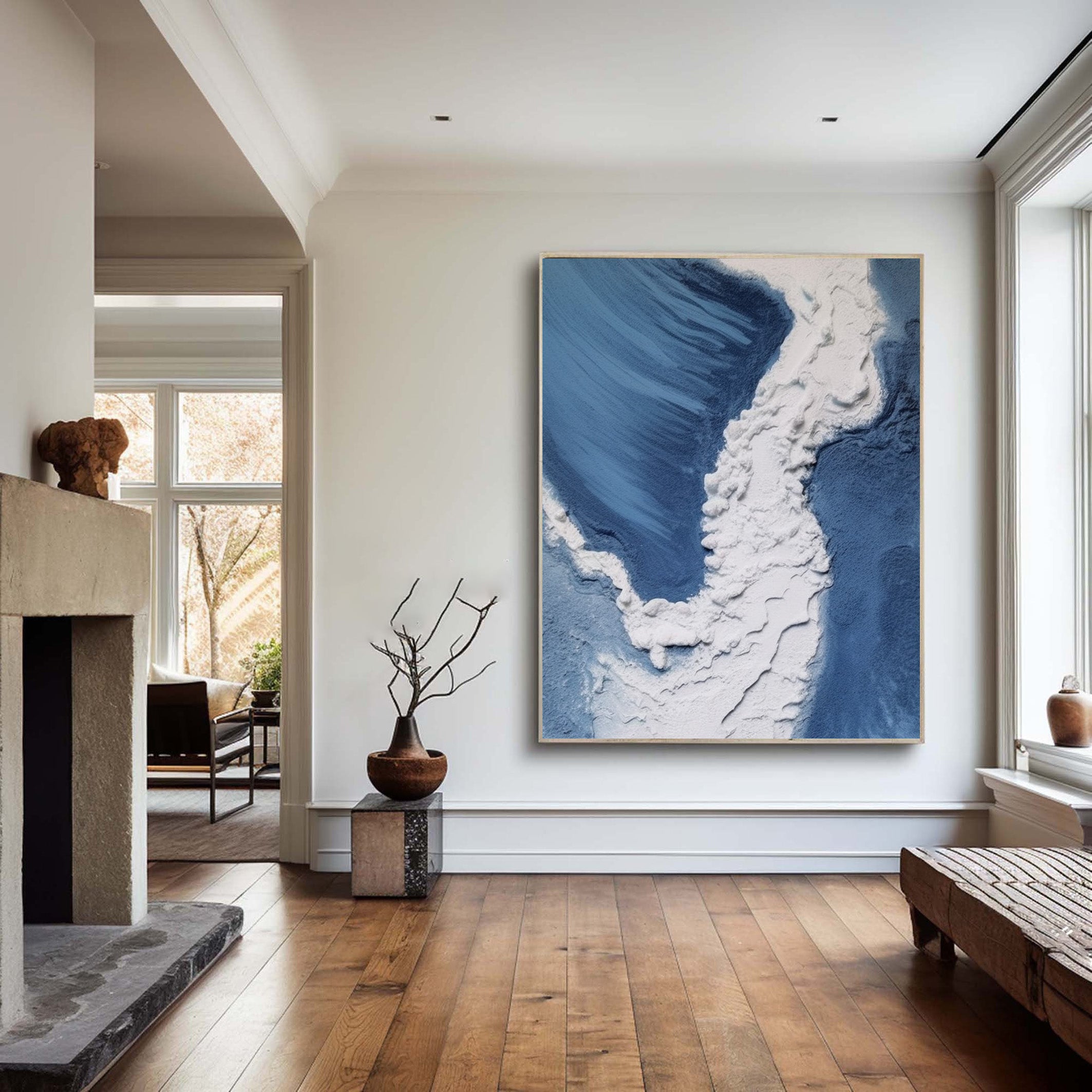 Textured Aerial Ocean Wall Art, Serene Yet Powerful Design #BGA 166