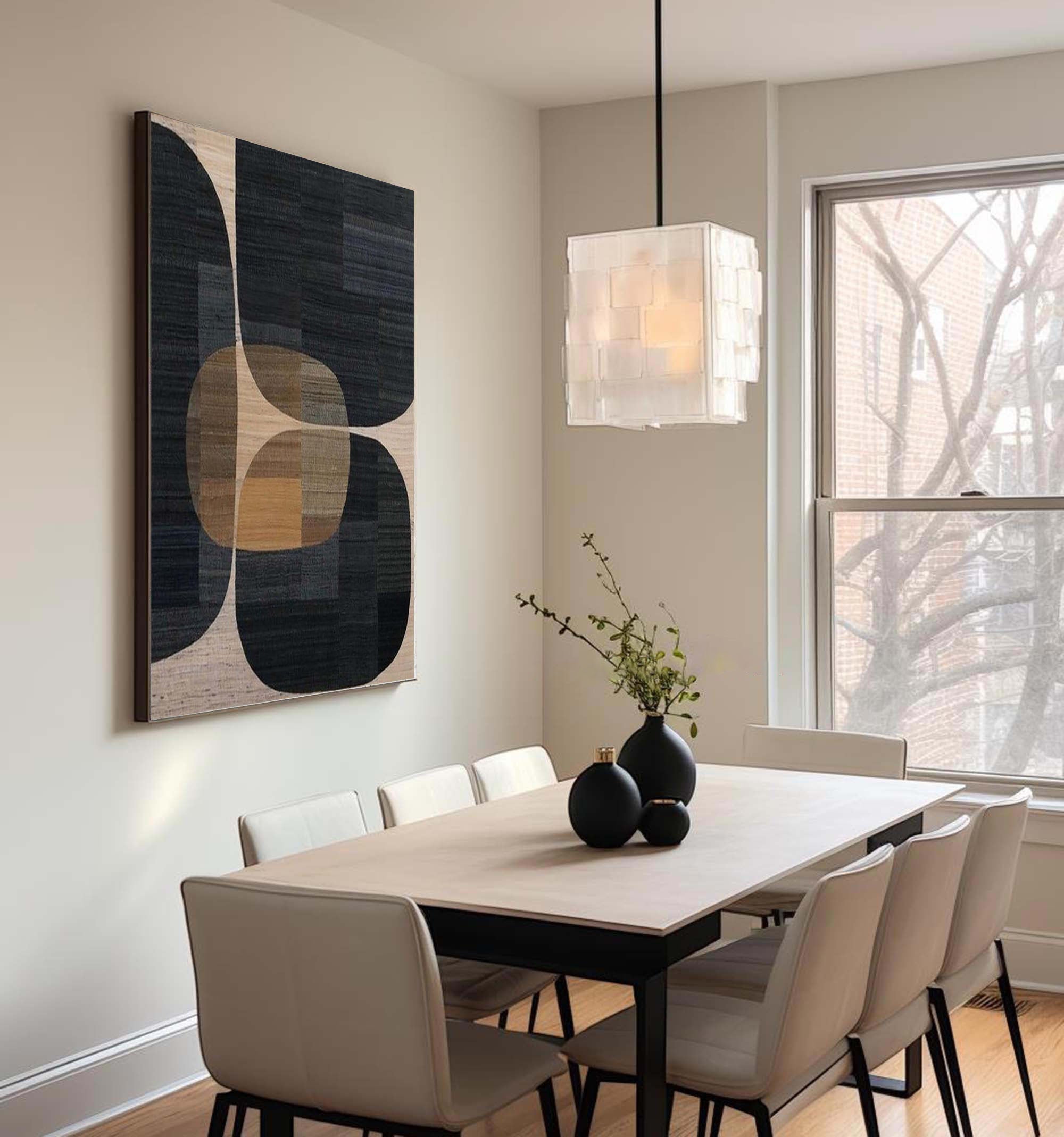 Beige & Brown Abstract Painting #LL 001