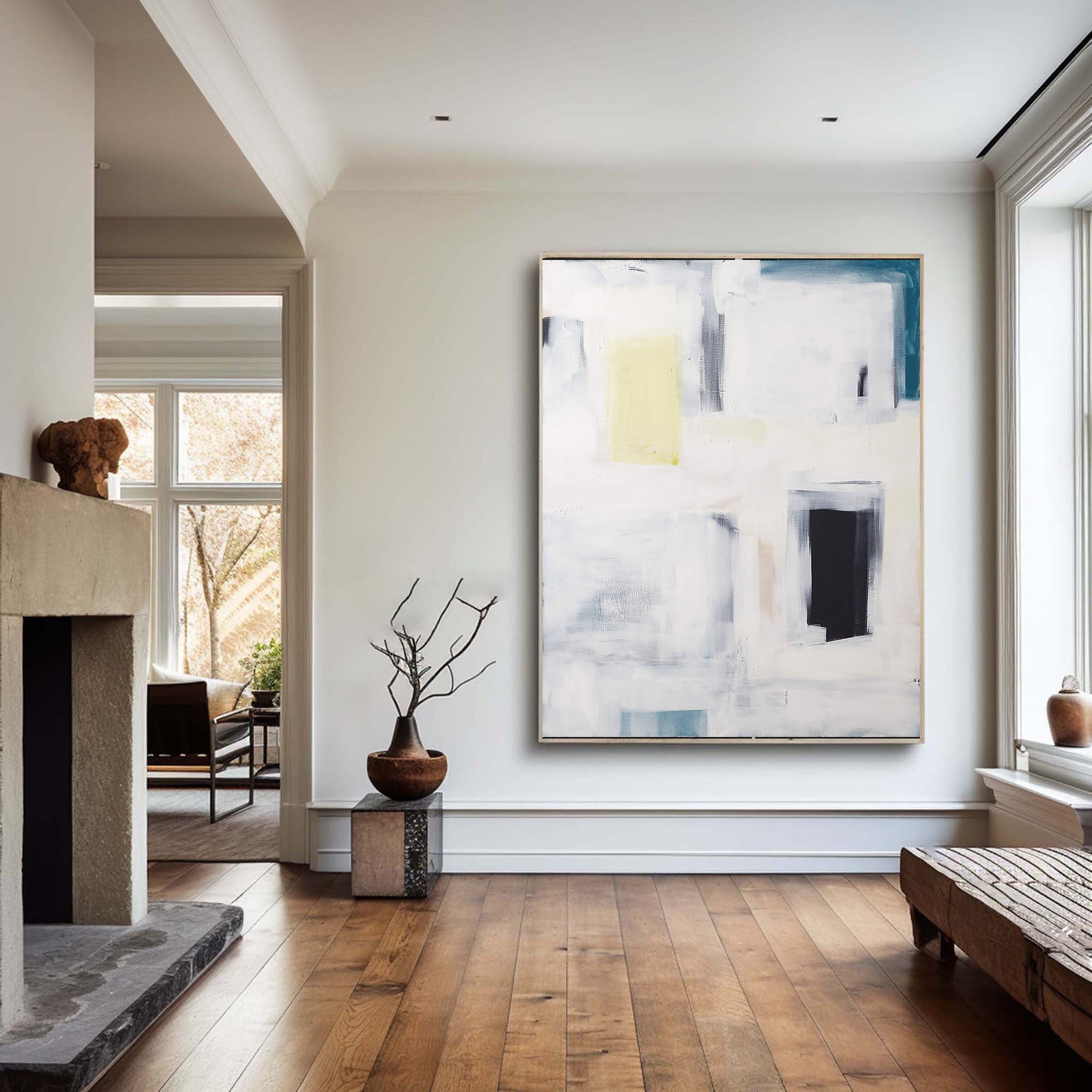 Minimalist Abstract Art With Geometric Shapes, Muted Colors #BGA 044