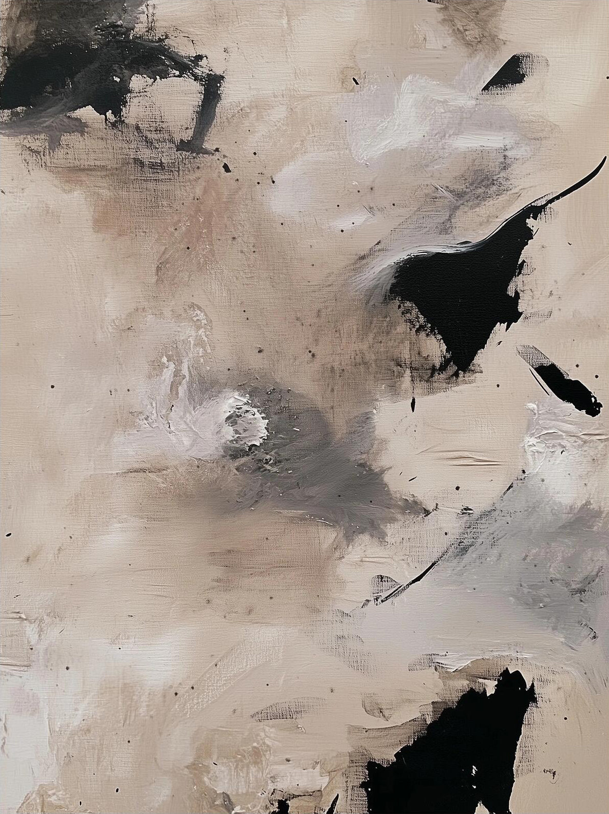 Large Abstract Neutral Expressionist Art | ArtvistaGallery  #WG 113