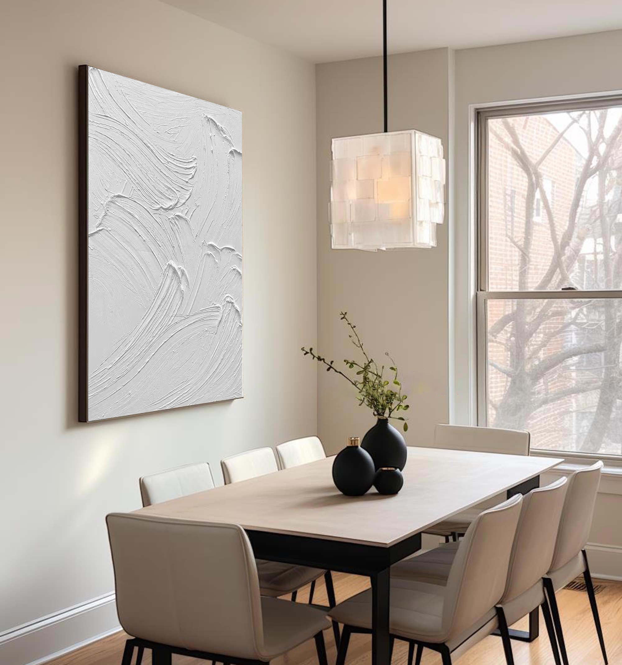 White Minimalist Abstract Painting #CXA 017