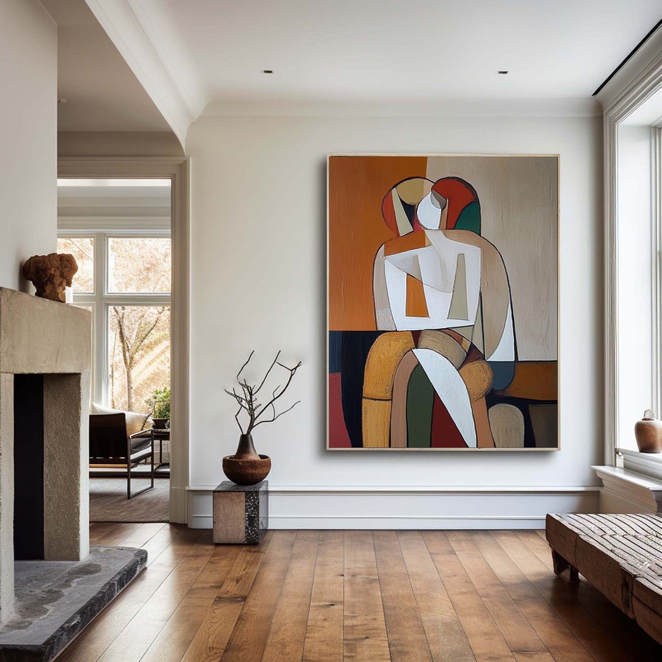 Contemporary Figurative Art, Bold Lines and Contrasting Shape #BGA 179