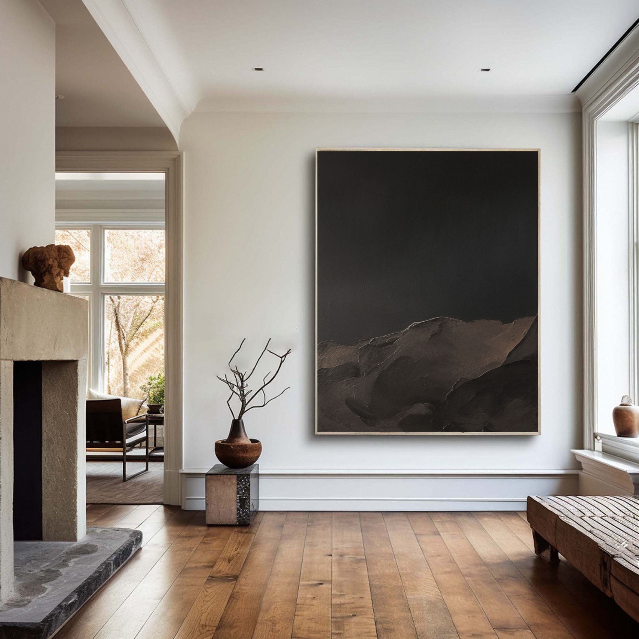 Abstract Dark Mountain Painting, Textured Boundary #BGA 144