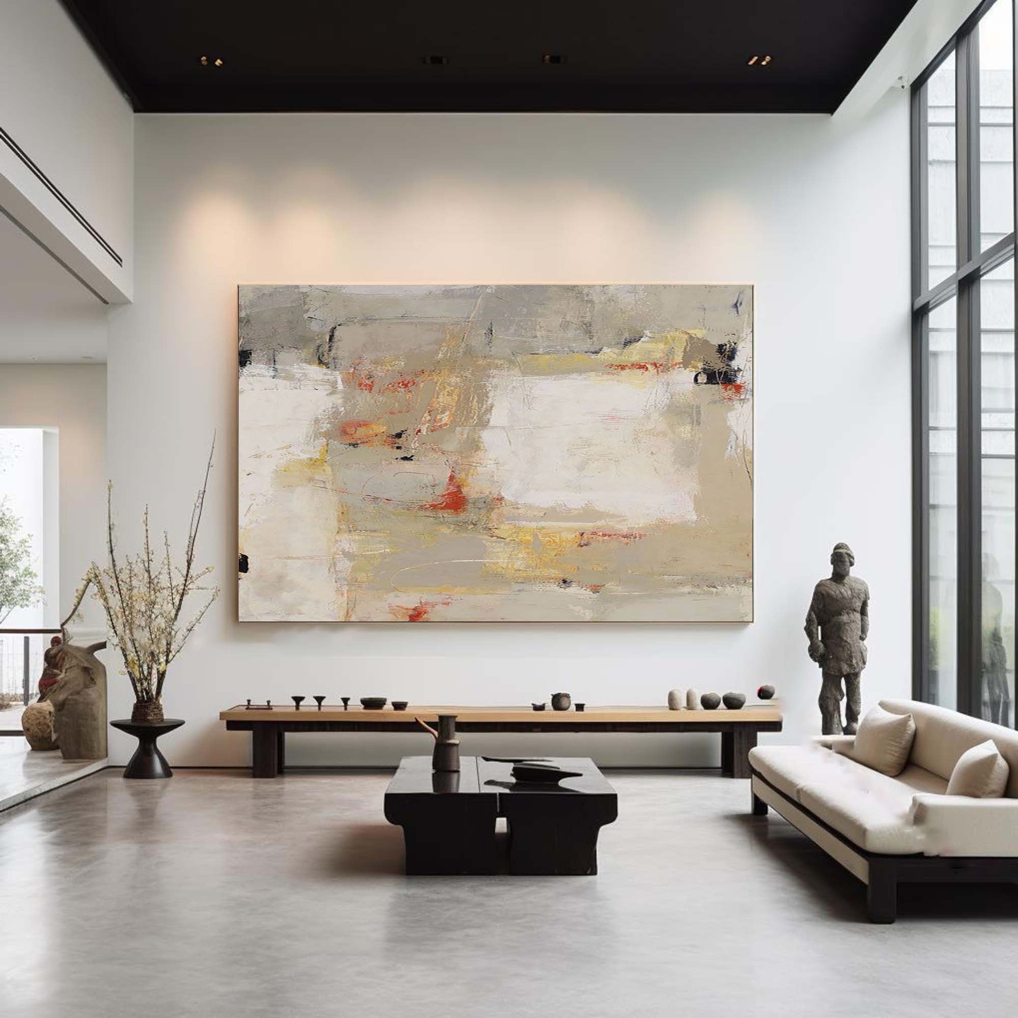 Beige & Brown Abstract Painting #BBA 001