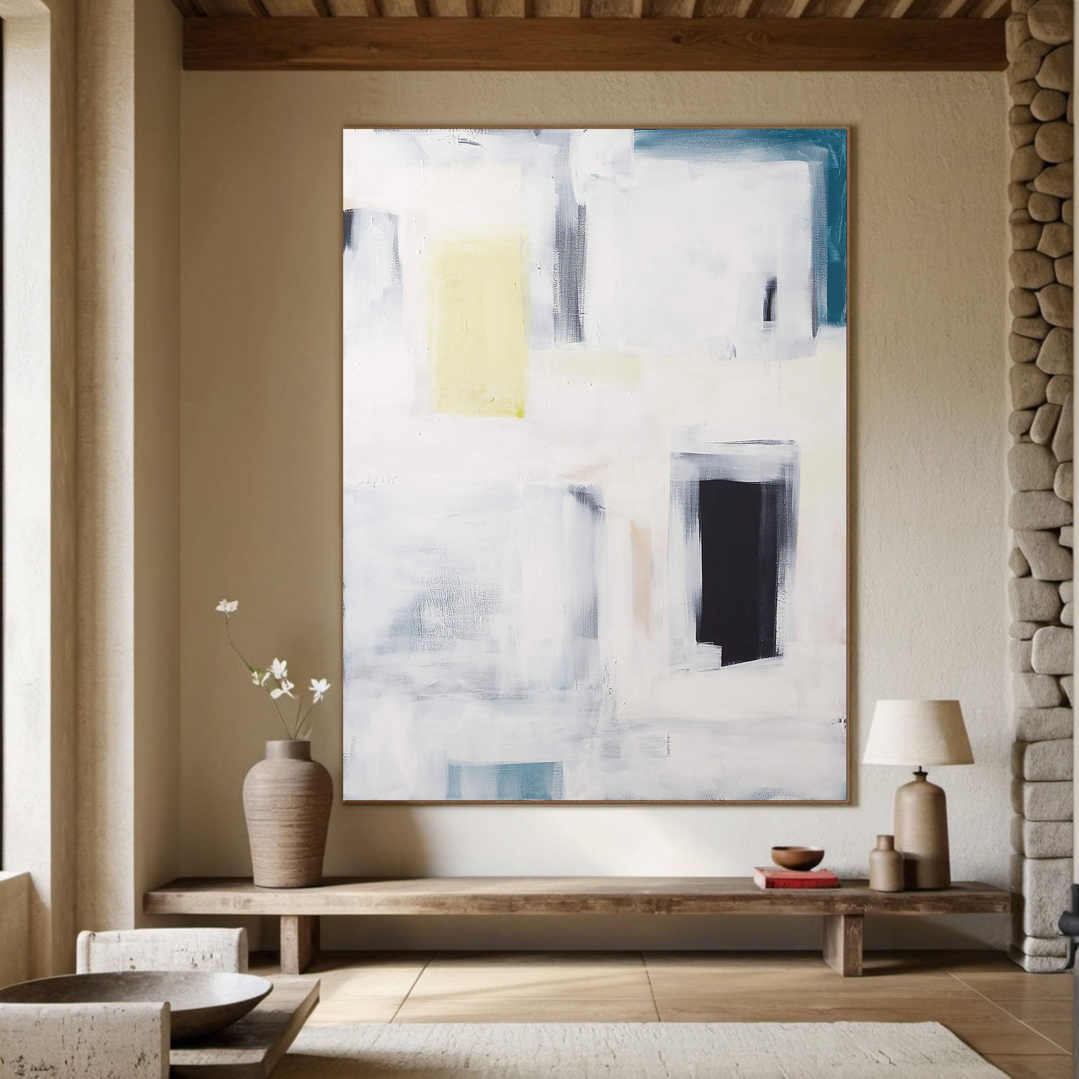 Minimalist Abstract Art With Geometric Shapes, Muted Colors #BGA 044